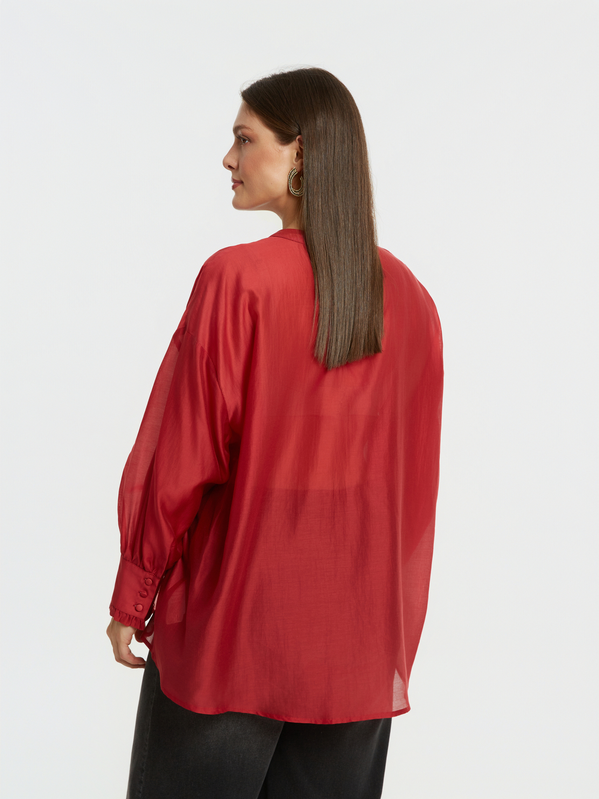 Μακρυμάνικη μπλούζα με διακοσμητικά βολάν φωτογραφία