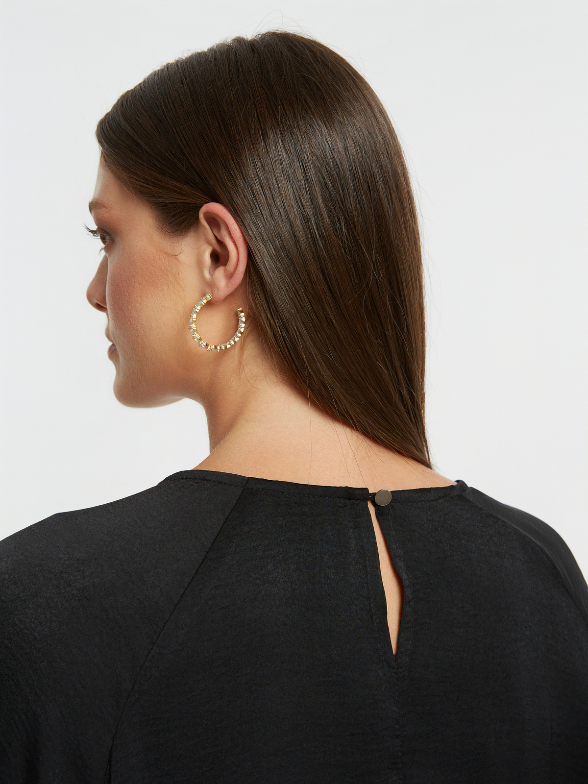 Μπλούζα σατέν με μπαλούν μανίκι φωτογραφία