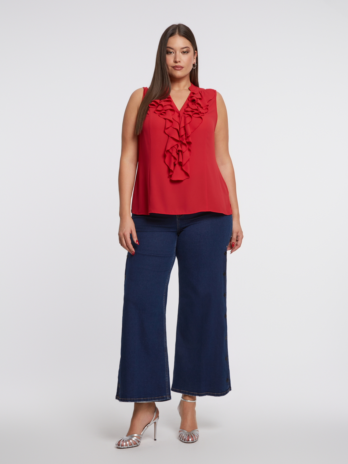 Αμάνικη μπλούζα με βολάν φωτογραφία