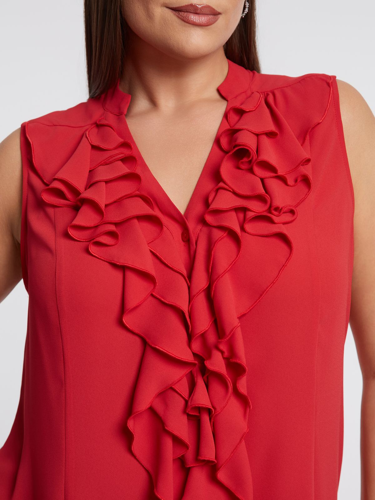 Αμάνικη μπλούζα με βολάν φωτογραφία