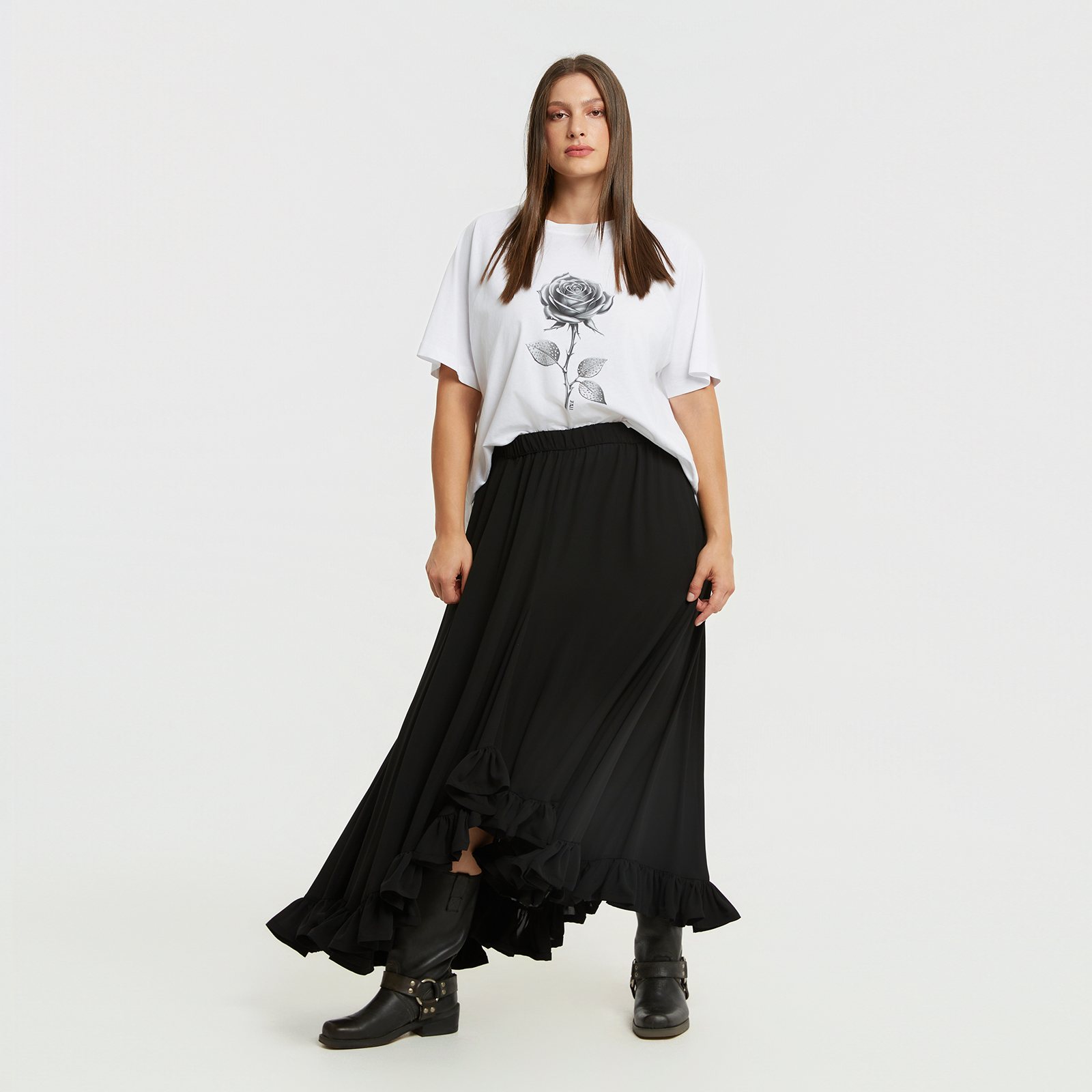 MAT FASHION Αέρινη maxi φούστα με βολάν