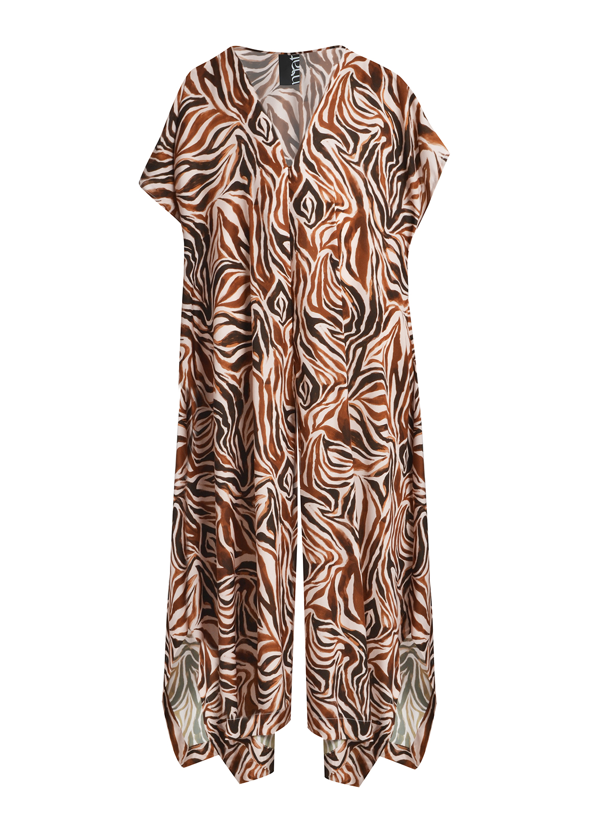 Ολόσωμη φόρμα με ζεβρέ σχέδιο και V-λαιμόκοψη φωτογραφία