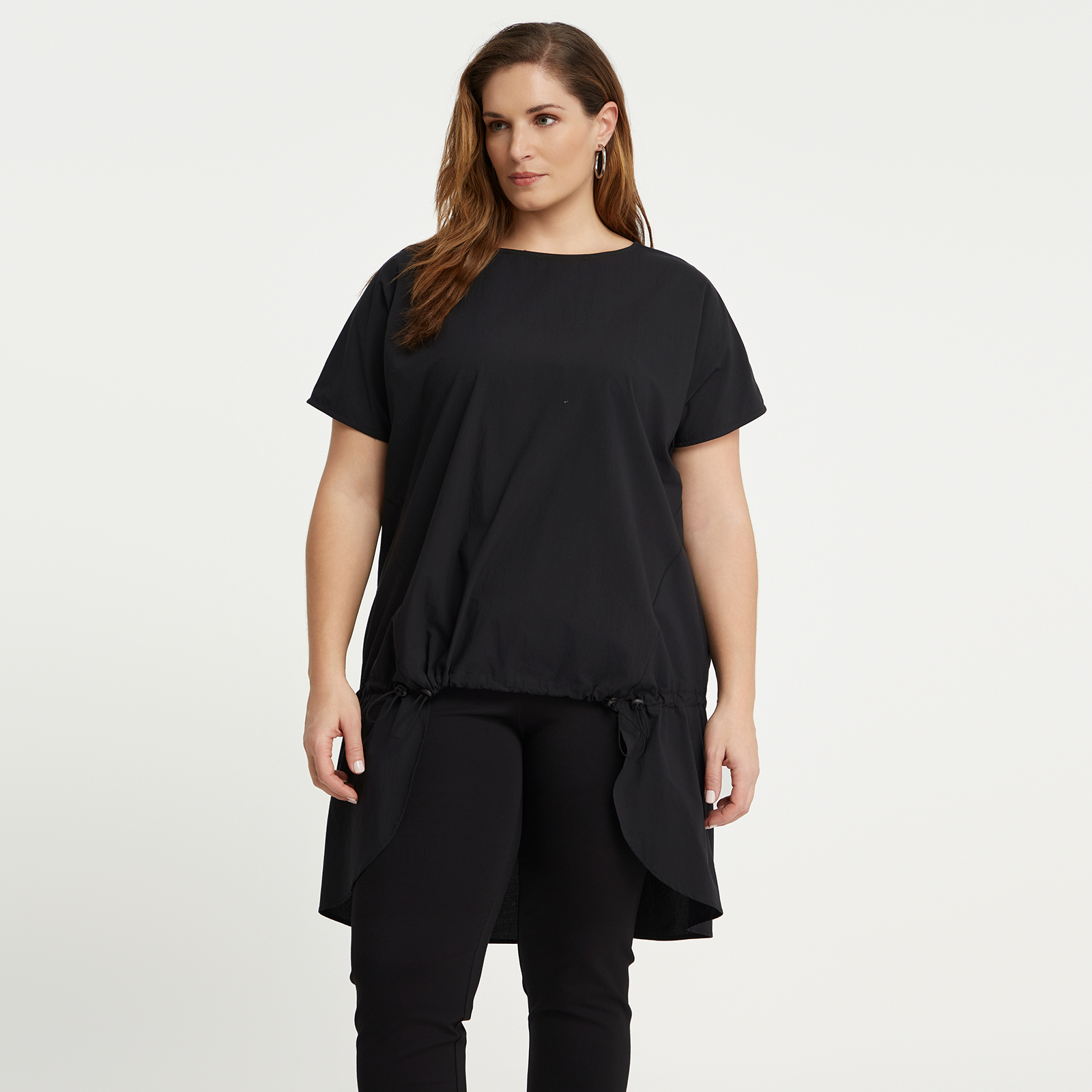 MAT FASHION Ασύμμετρη μπλούζα t-shirt βαμβακερή με δέσιμο μπροστά