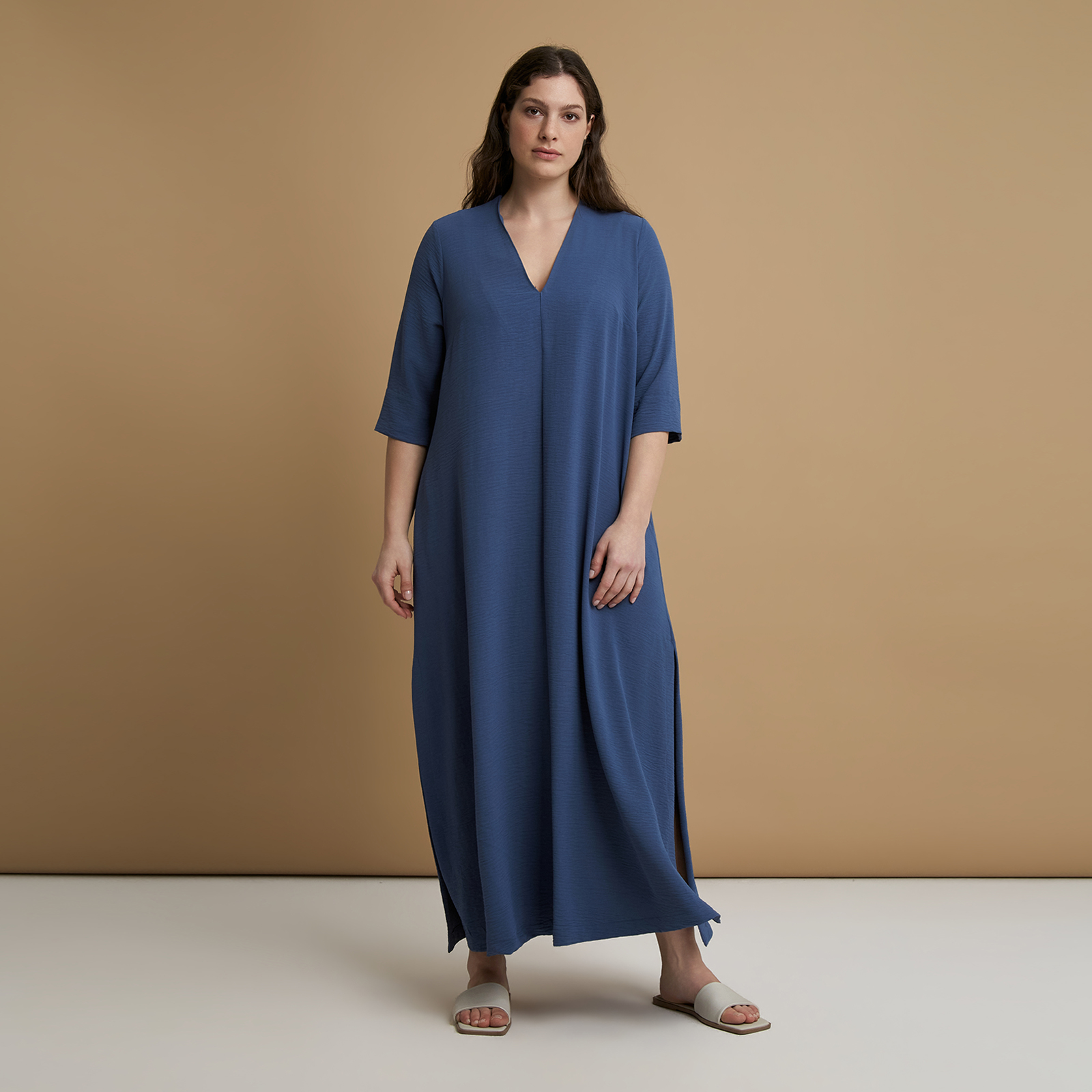Airwashed crepe maxi dress