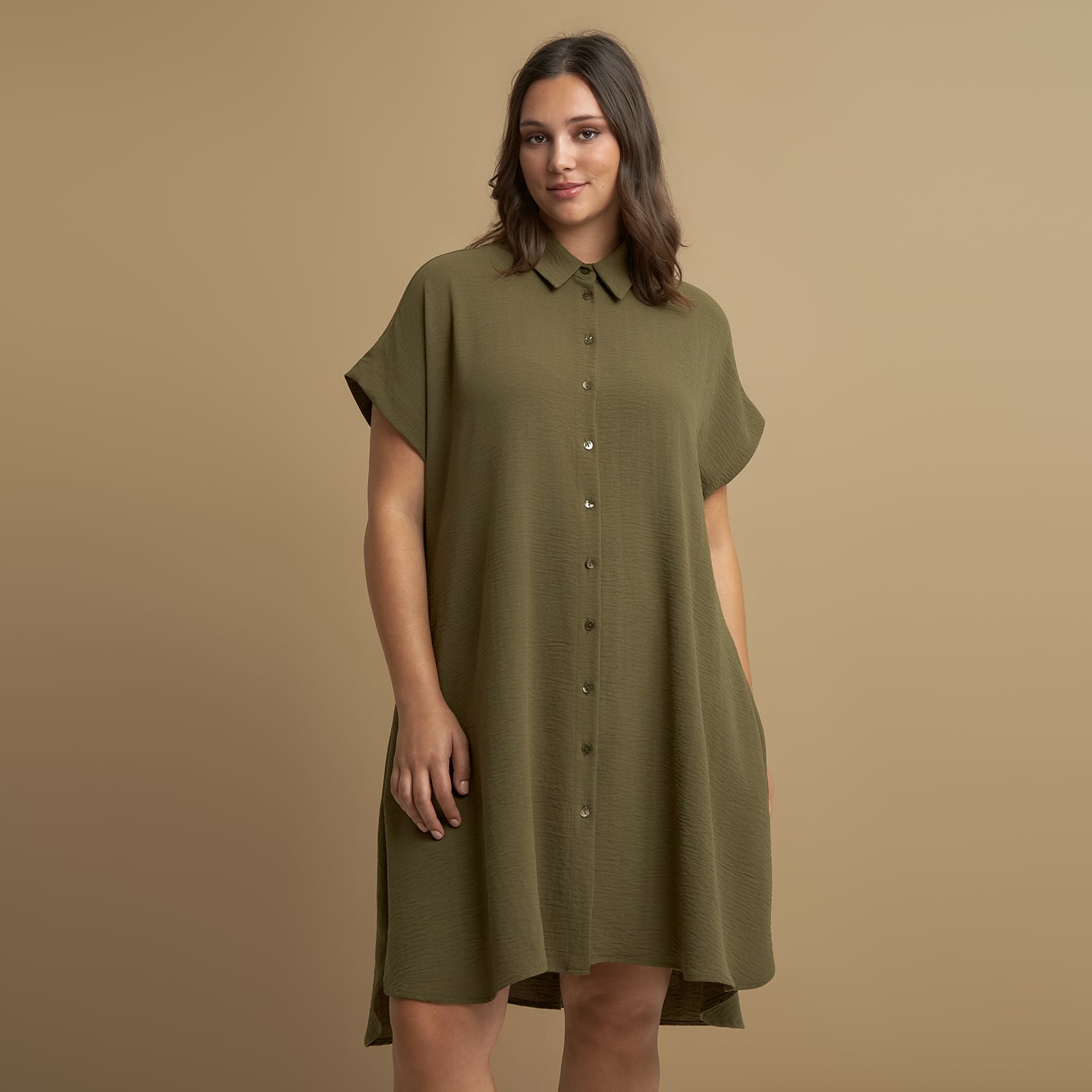 MAT FASHION Σεμιζιέ φόρεμα κρεπ airwashed