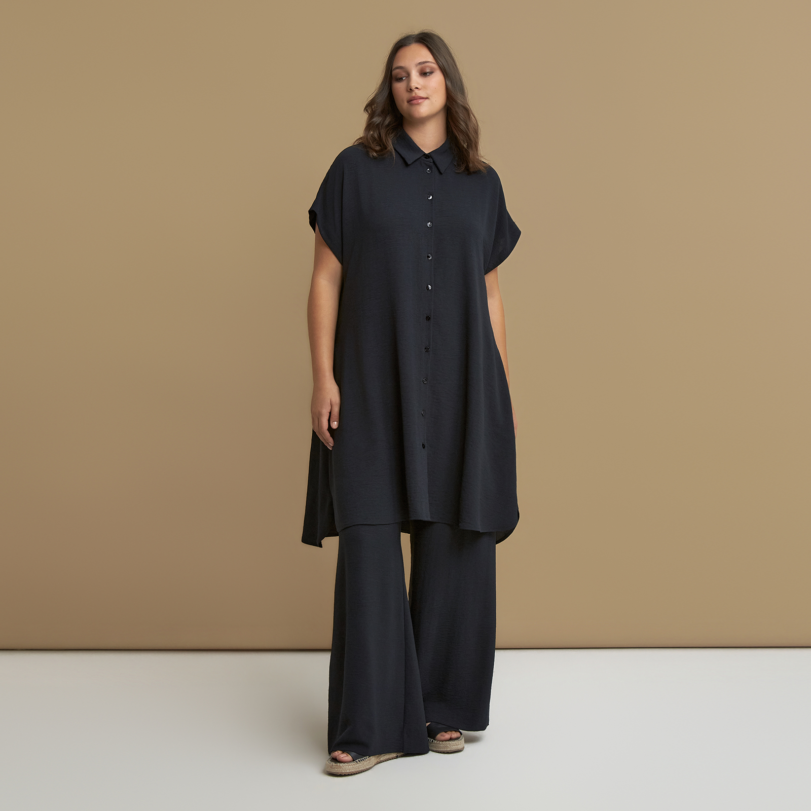 MAT FASHION Σεμιζιέ φόρεμα κρεπ airwashed