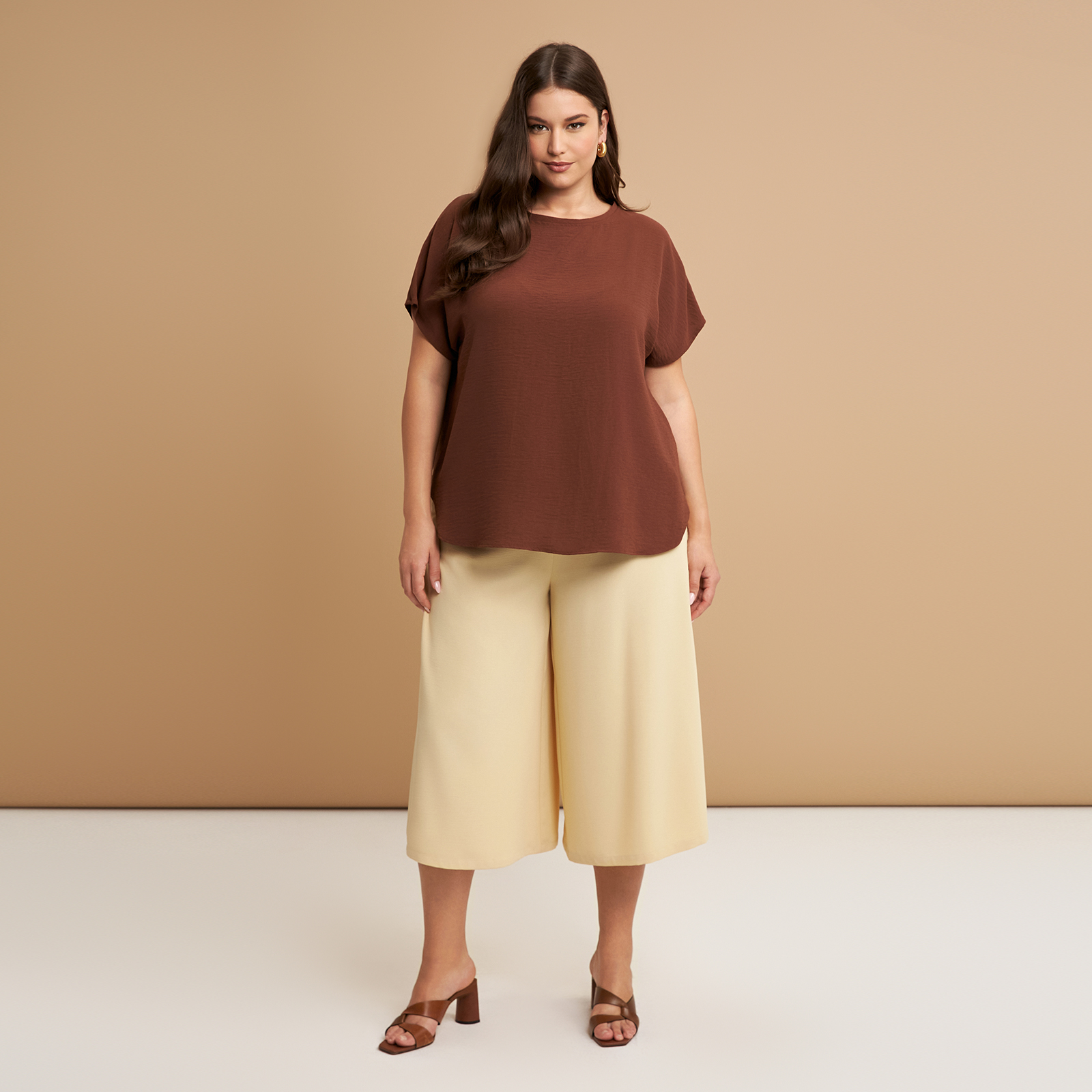 MAT FASHION Μπλούζα κρεπ airwashed με στρογγυλή λαιμόκοψη