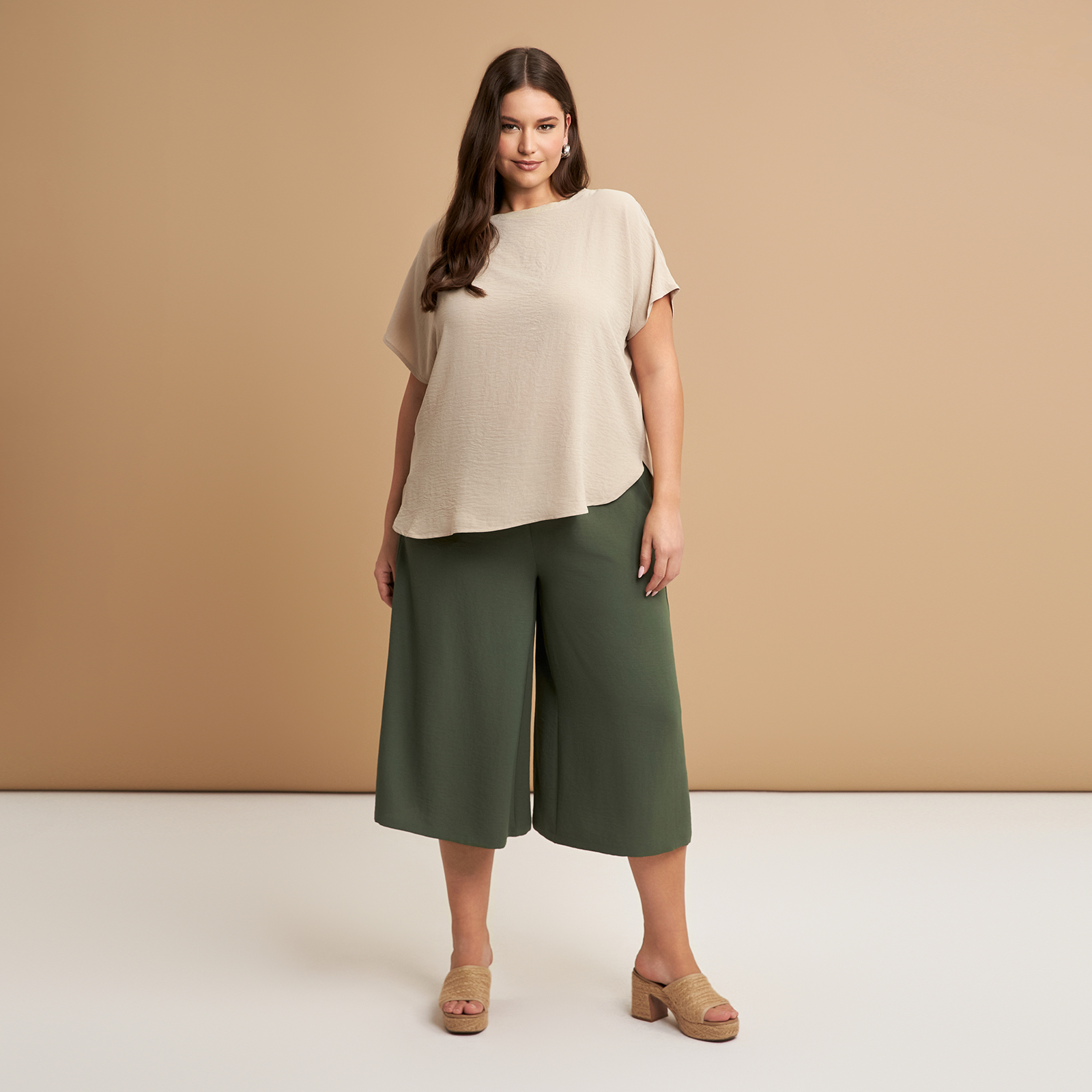 MAT FASHION Μπλούζα κρεπ airwashed με στρογγυλή λαιμόκοψη