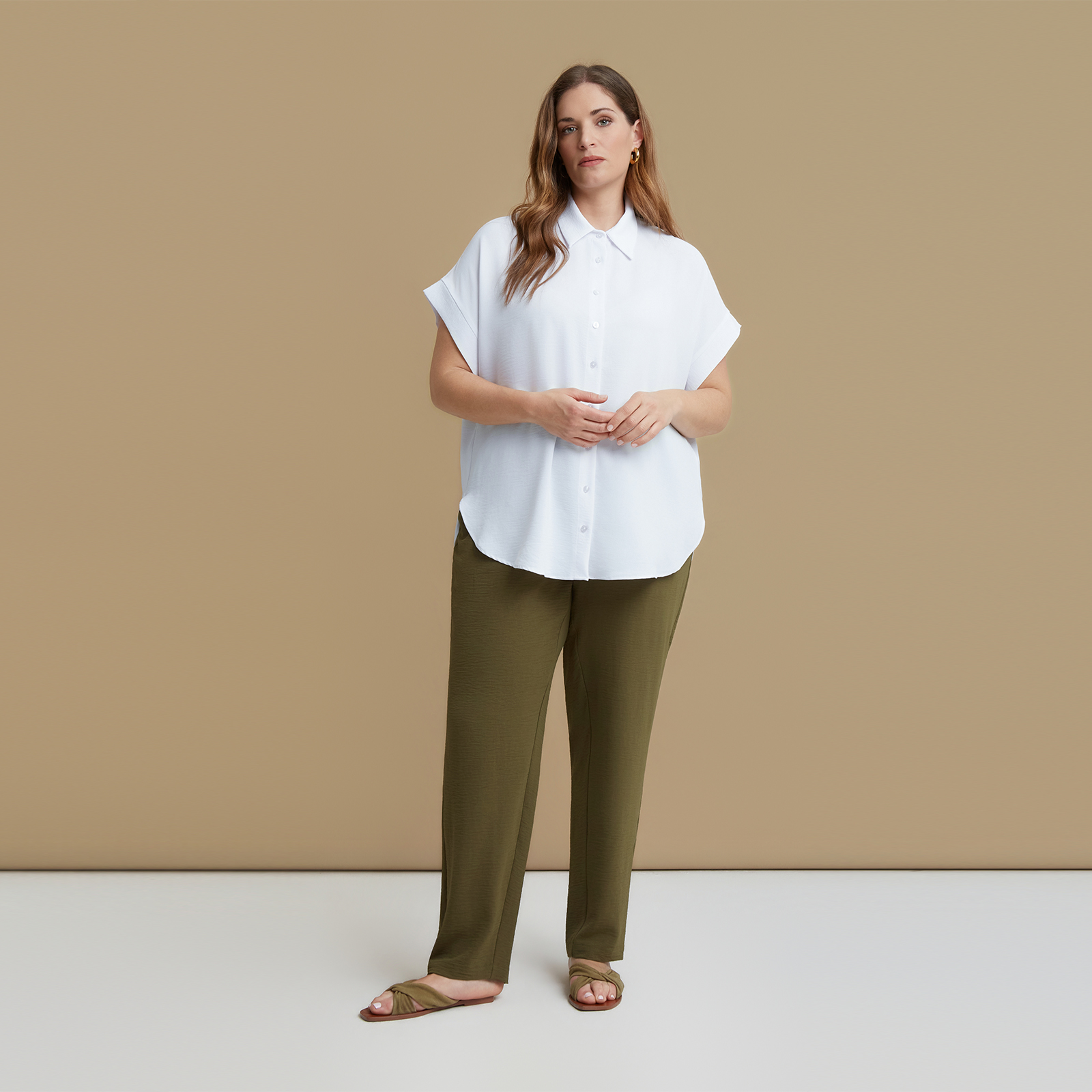 Πουκάμισο κρεπ airwashed με στρογγυλό τελείωμα