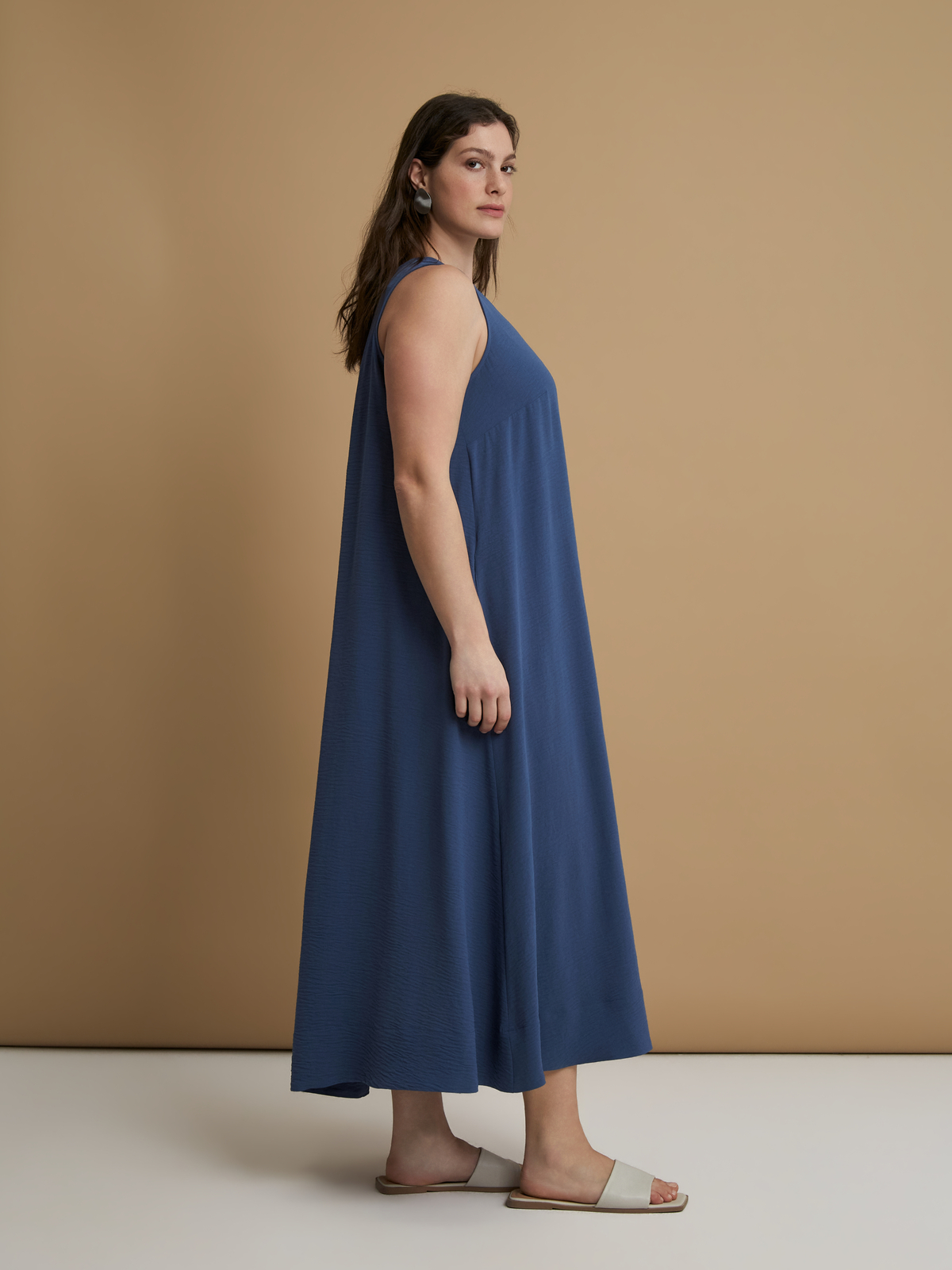 Αμάνικο maxi φόρεμα airwashed κρεπ φωτογραφία