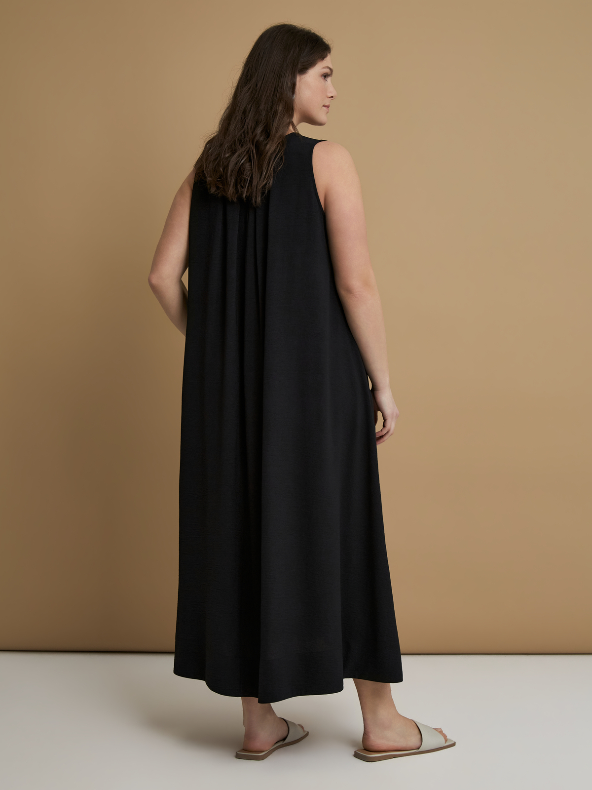 Αμάνικο maxi φόρεμα airwashed κρεπ φωτογραφία