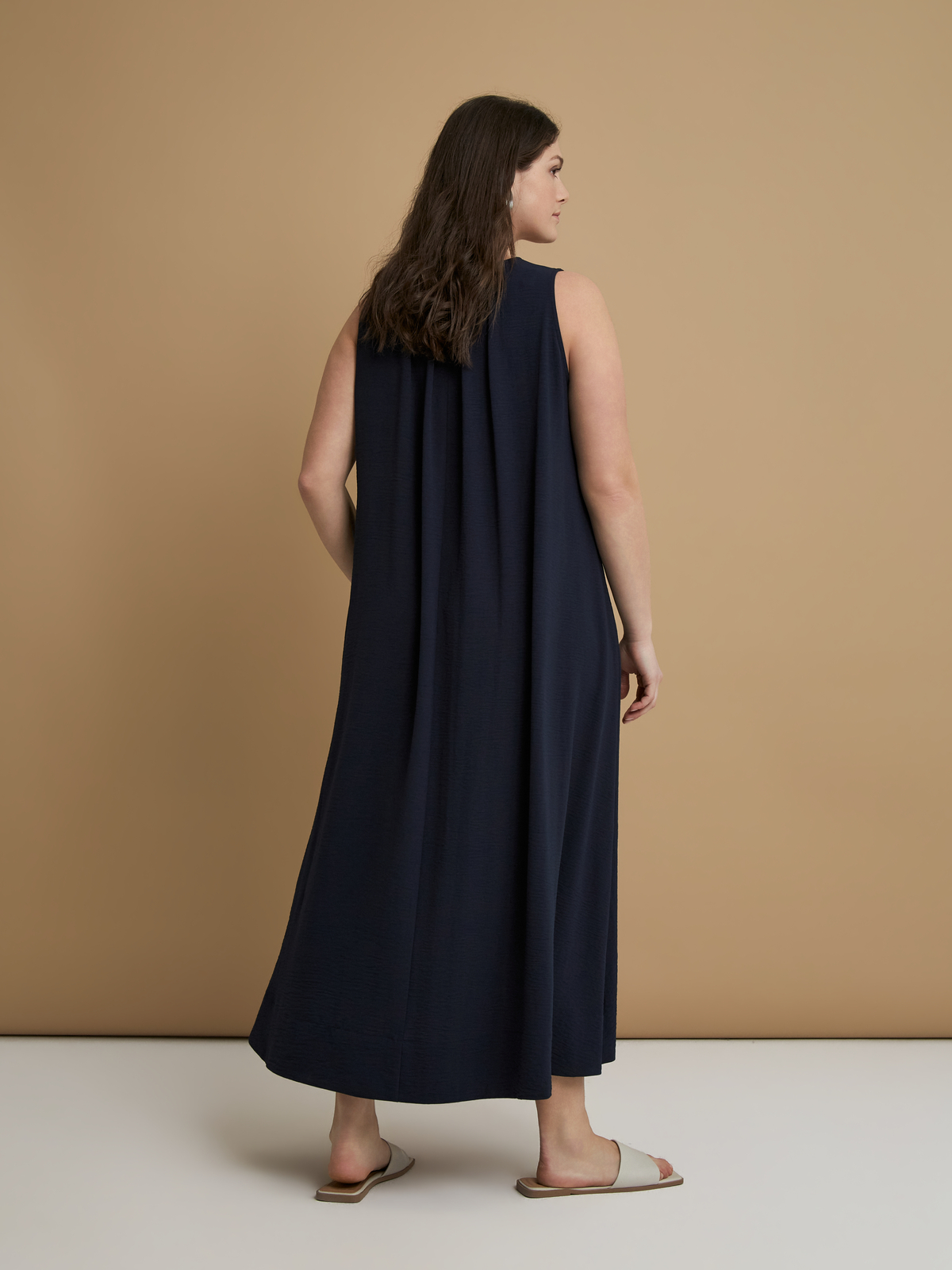 Αμάνικο maxi φόρεμα airwashed κρεπ φωτογραφία