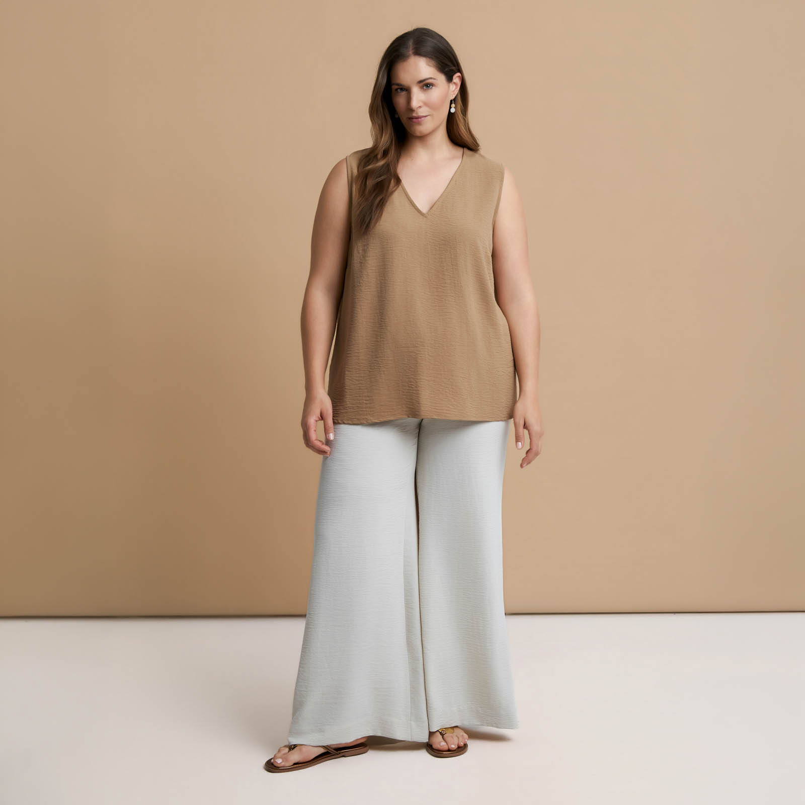 Airwashed crepe sleeveless top
