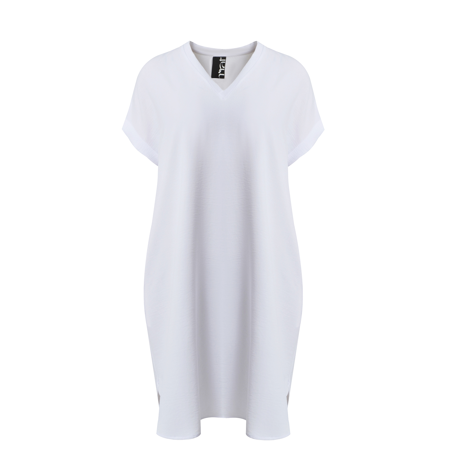 Airwashed crepe V-neck dress