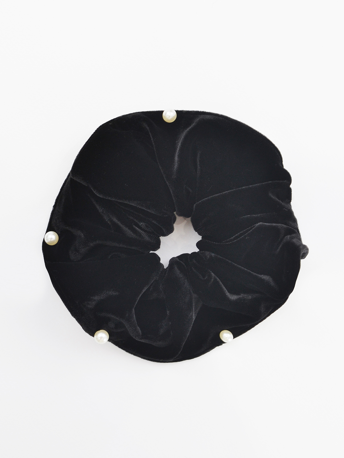 Scrunchie βελούδινο με πέρλες φωτογραφία