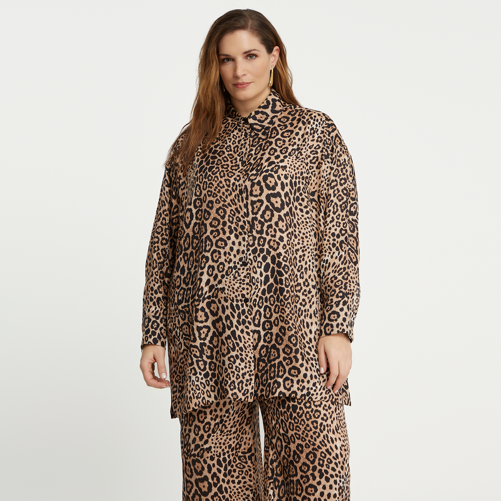 Animal print long shirt