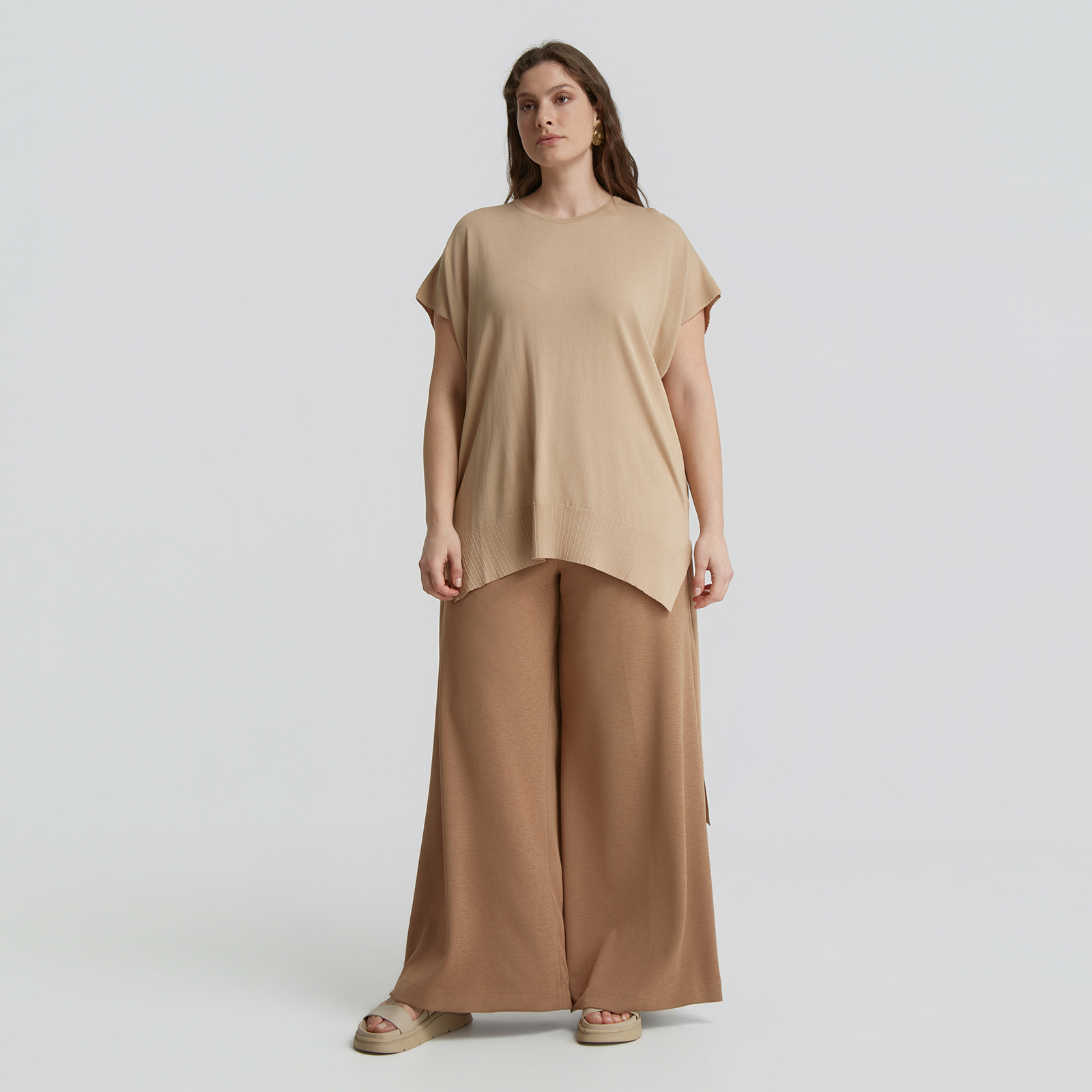 Asymmetric knit tunic