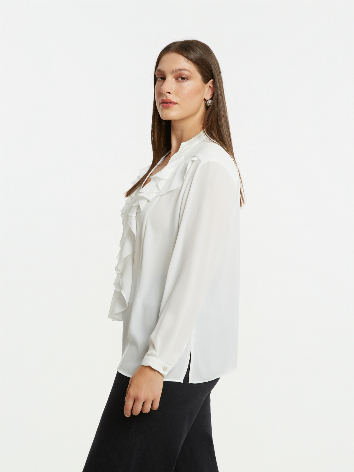 Μακρυμάνικη μπλούζα με βολάν φωτογραφία