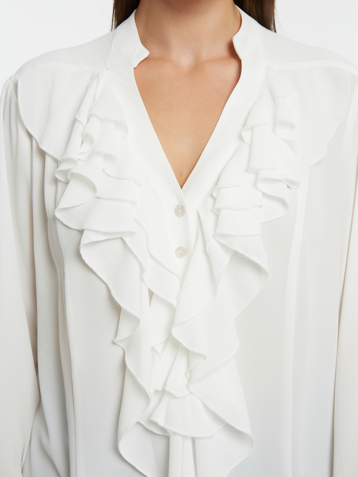 Μακρυμάνικη μπλούζα με βολάν φωτογραφία