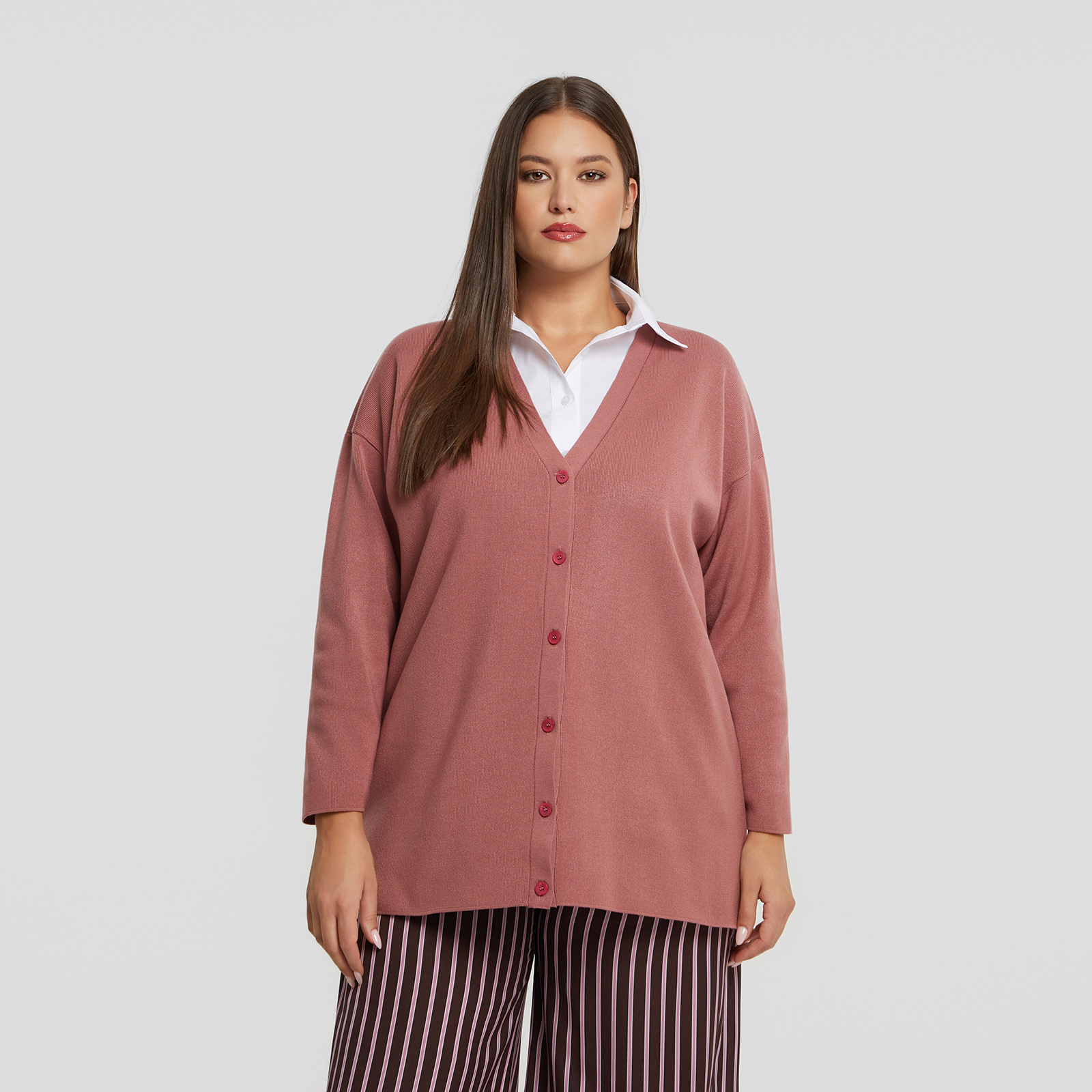 MAT FASHION Basic πλεκτή ζακέτα με κουμπιά
