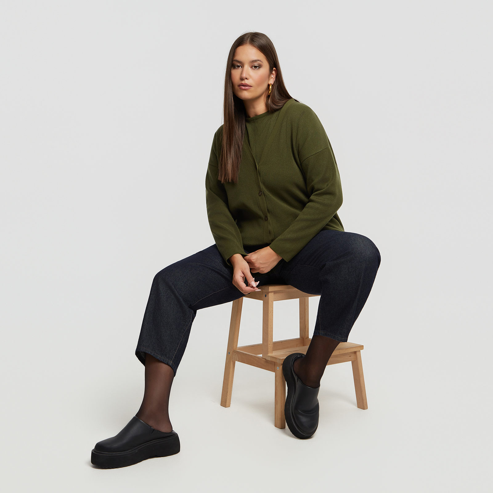 MAT FASHION Basic πλεκτή ζακέτα με κουμπιά