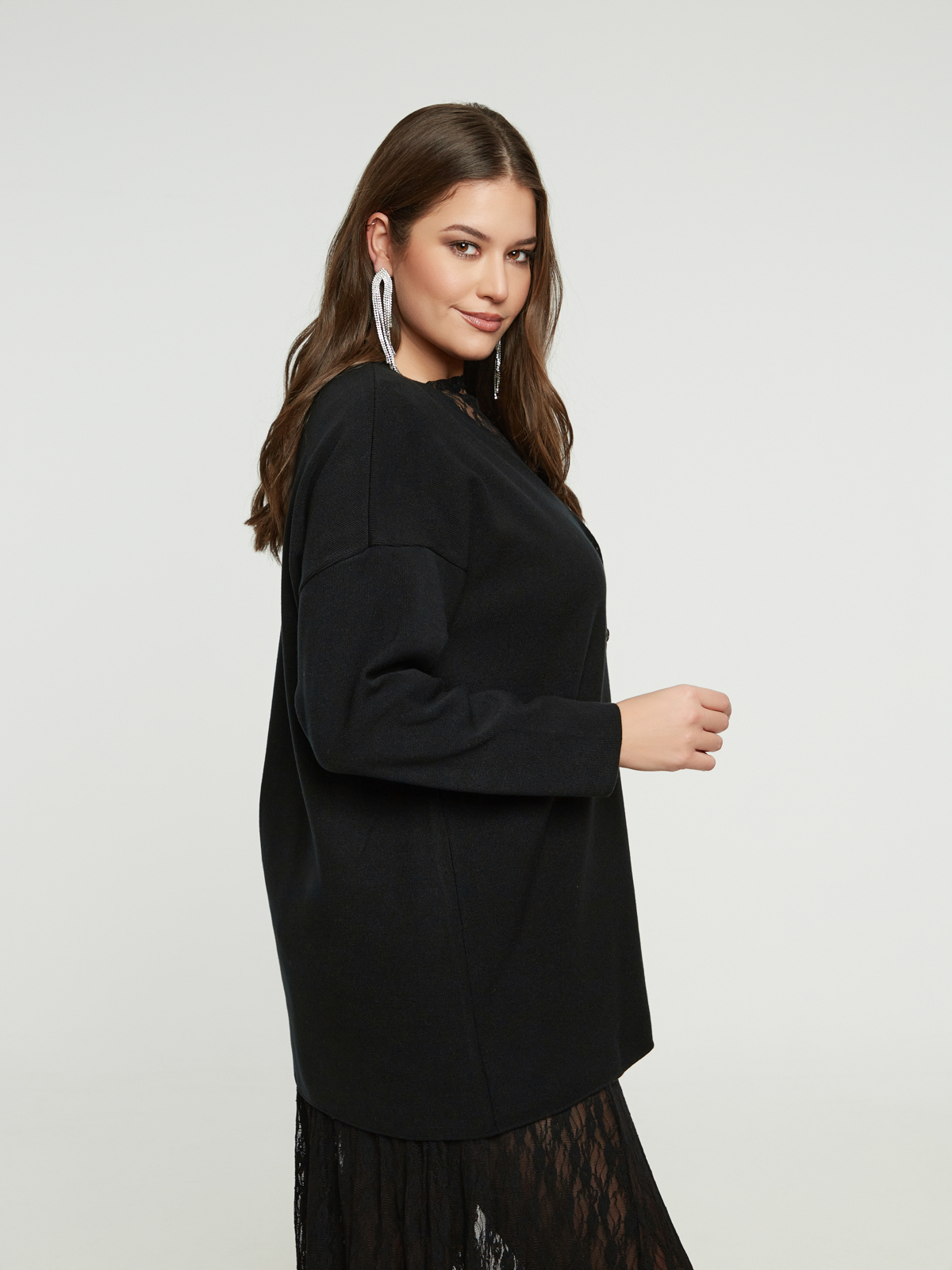 Basic πλεκτή ζακέτα με κουμπιά φωτογραφία