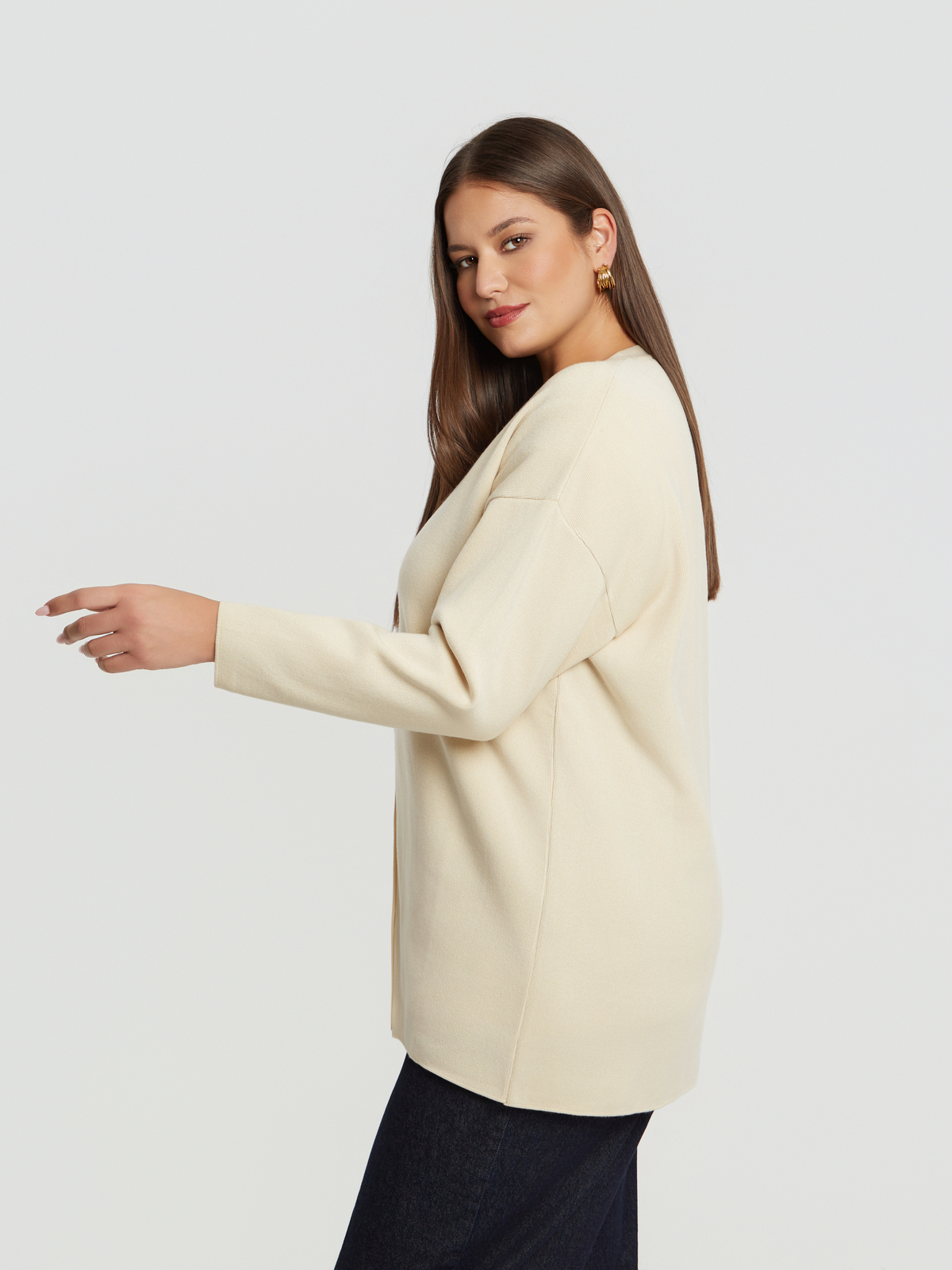 Basic πλεκτή ζακέτα με κουμπιά φωτογραφία