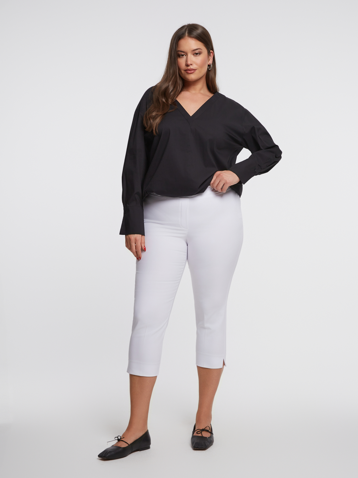 Basic βαμβακερό παντελόνι κάπρι φωτογραφία