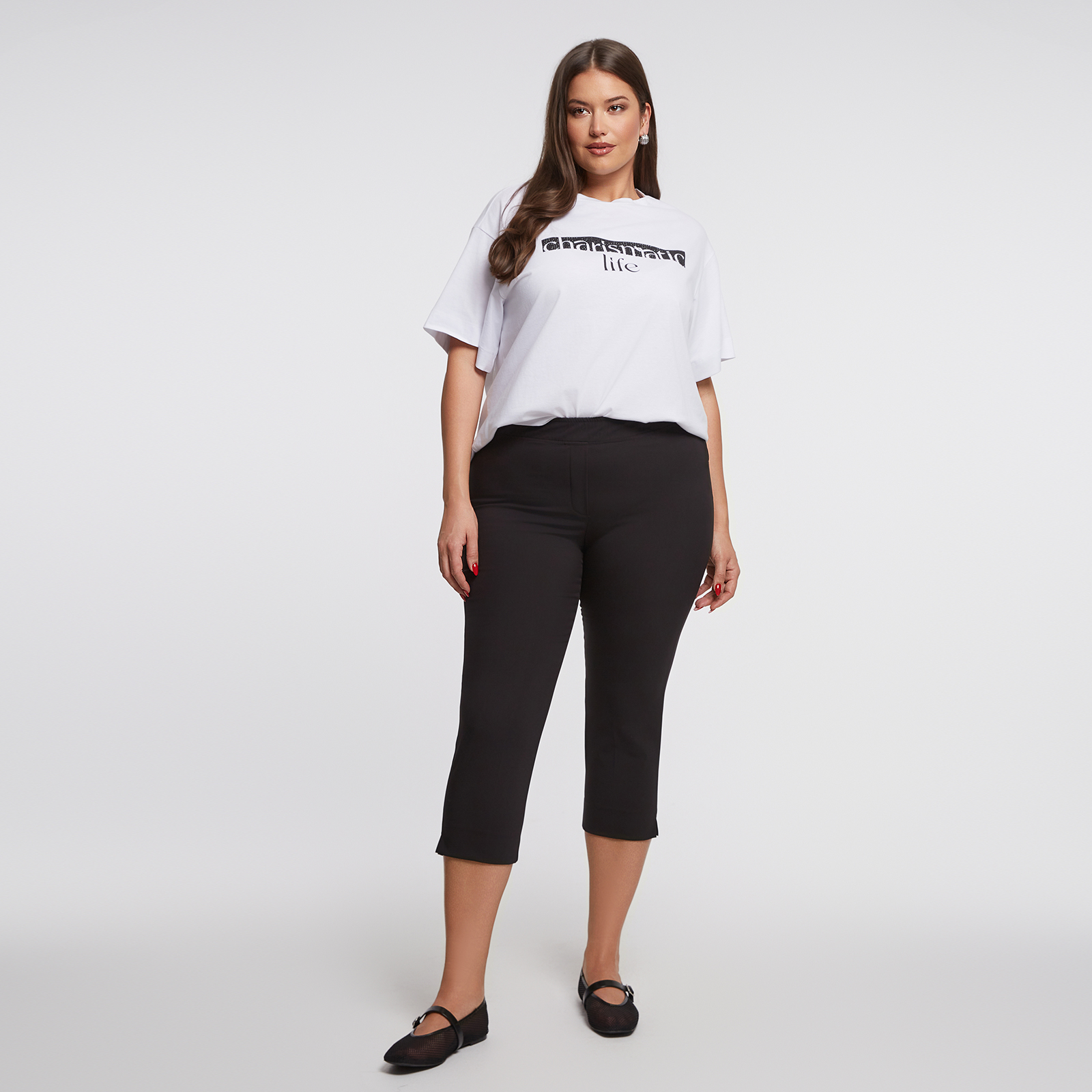 Basic cotton capri pants