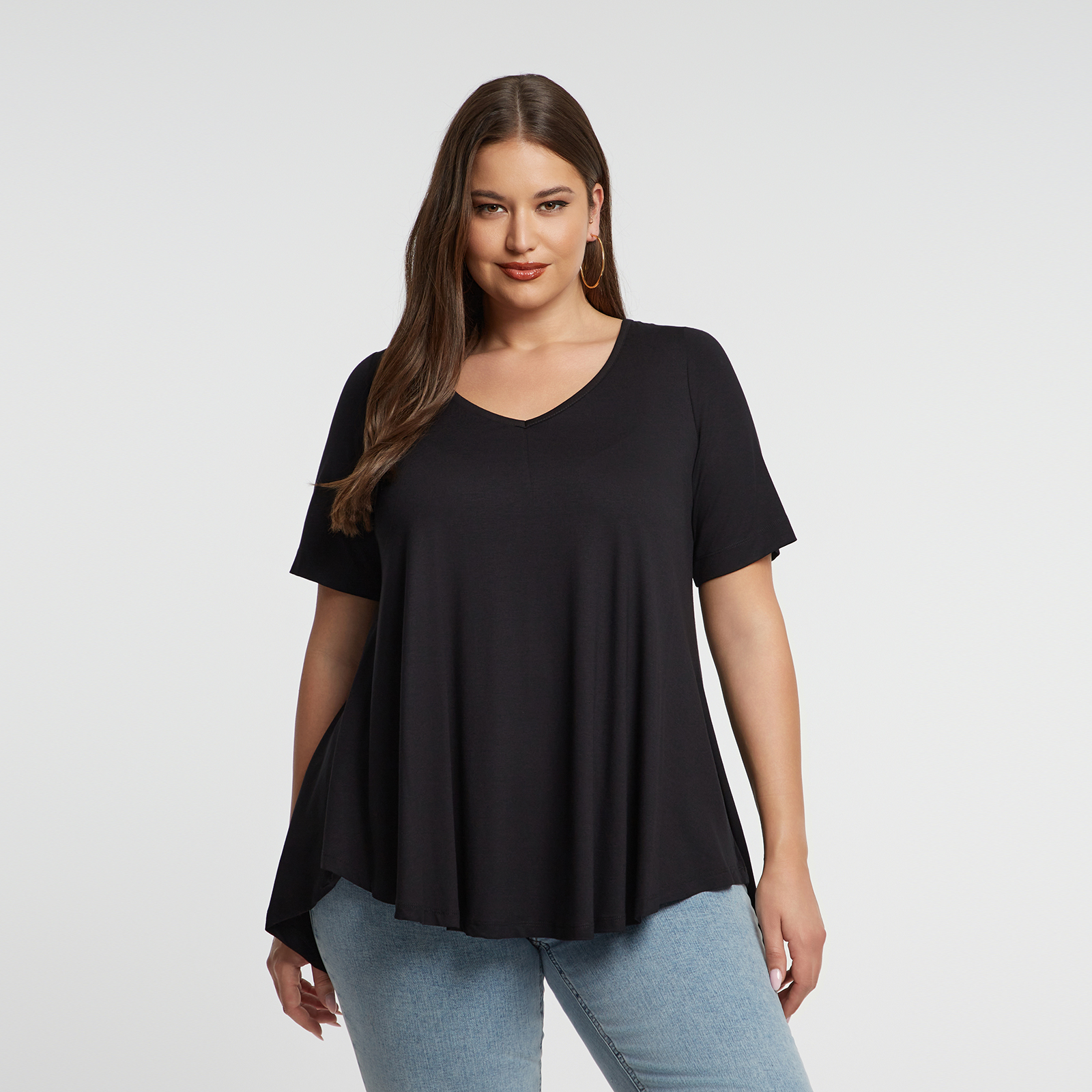 MAT FASHION Basic μπλούζα με στρογγυλάδα