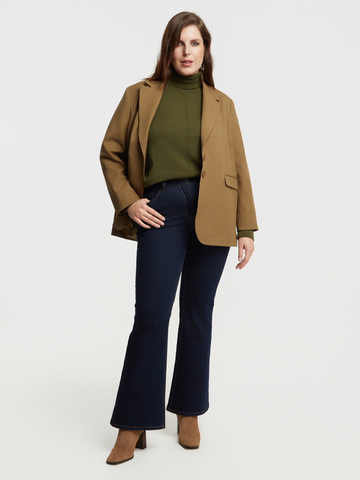 Basic πλεκτή μπλούζα ζιβάγκο με ραφή μπροστά φωτογραφία