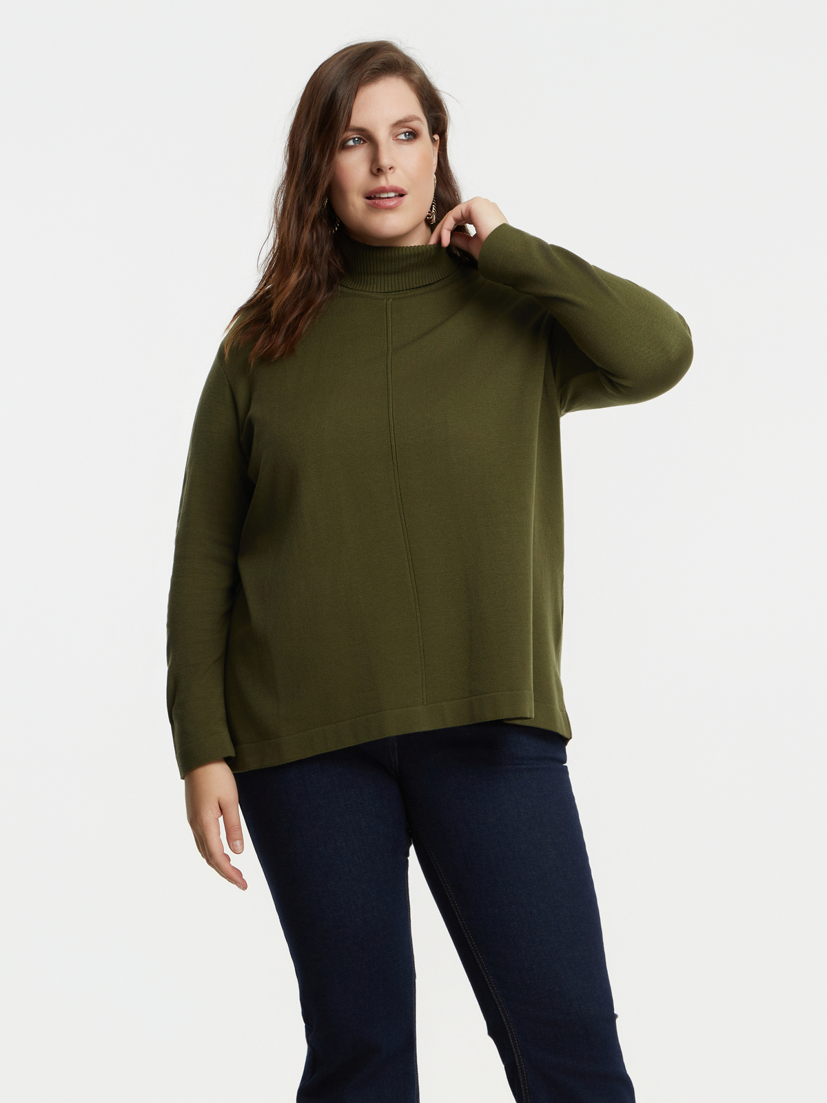 Basic πλεκτή μπλούζα ζιβάγκο με ραφή μπροστά φωτογραφία