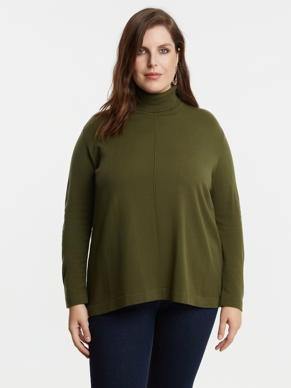 Basic πλεκτή μπλούζα ζιβάγκο με ραφή μπροστά φωτογραφία