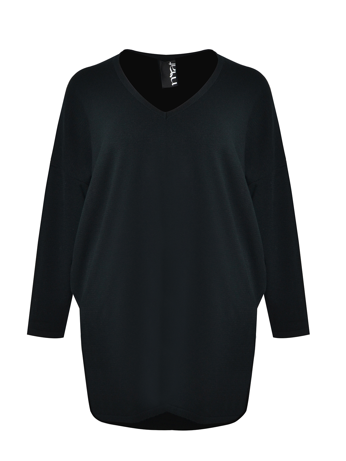 Basic πλεκτή tunic με V-λαιμόκοψη φωτογραφία