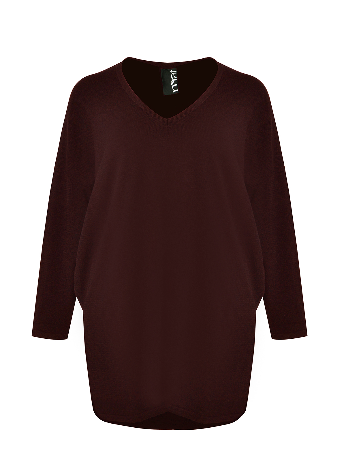 Basic πλεκτή tunic με V-λαιμόκοψη φωτογραφία