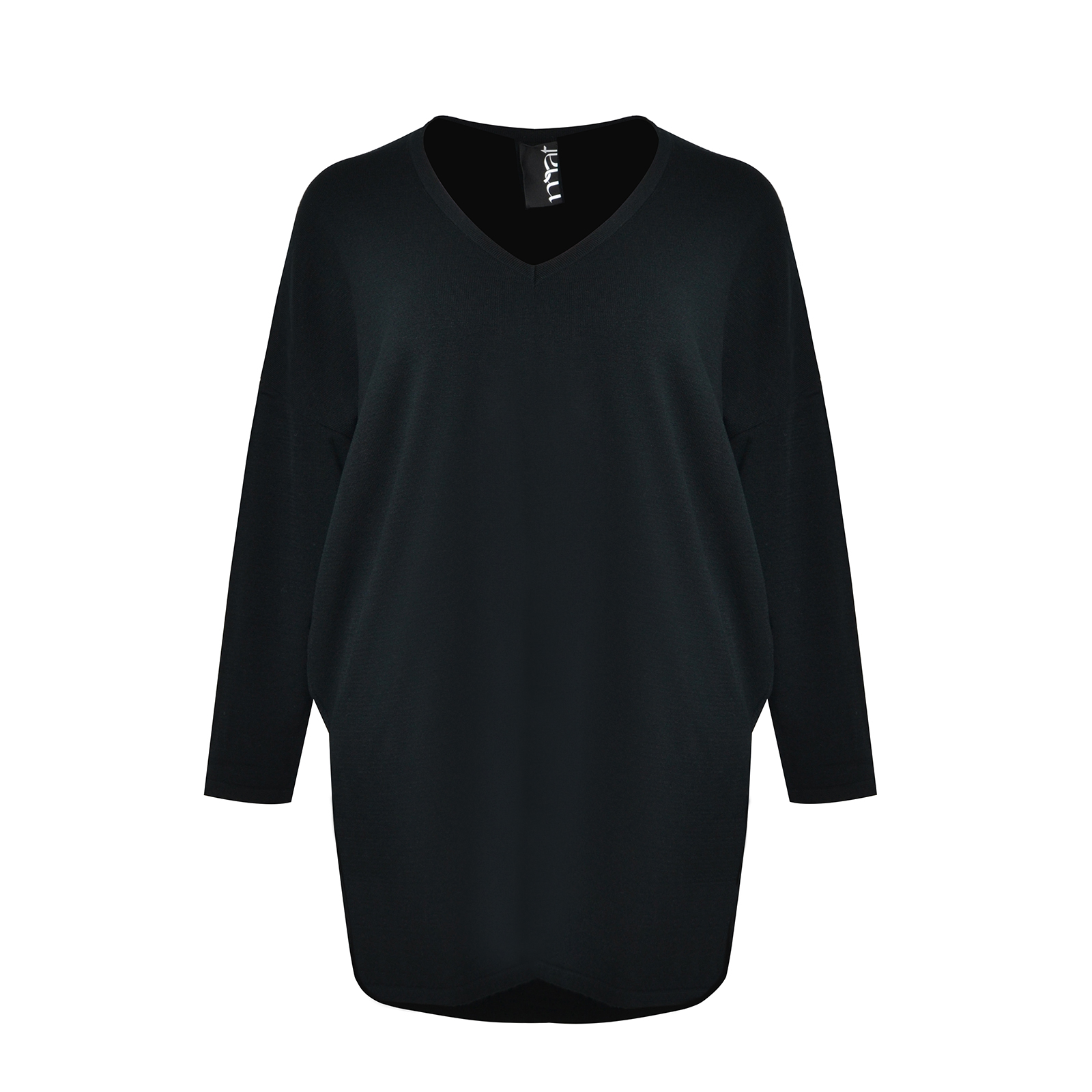 MAT FASHION Basic πλεκτή tunic με V-λαιμόκοψη