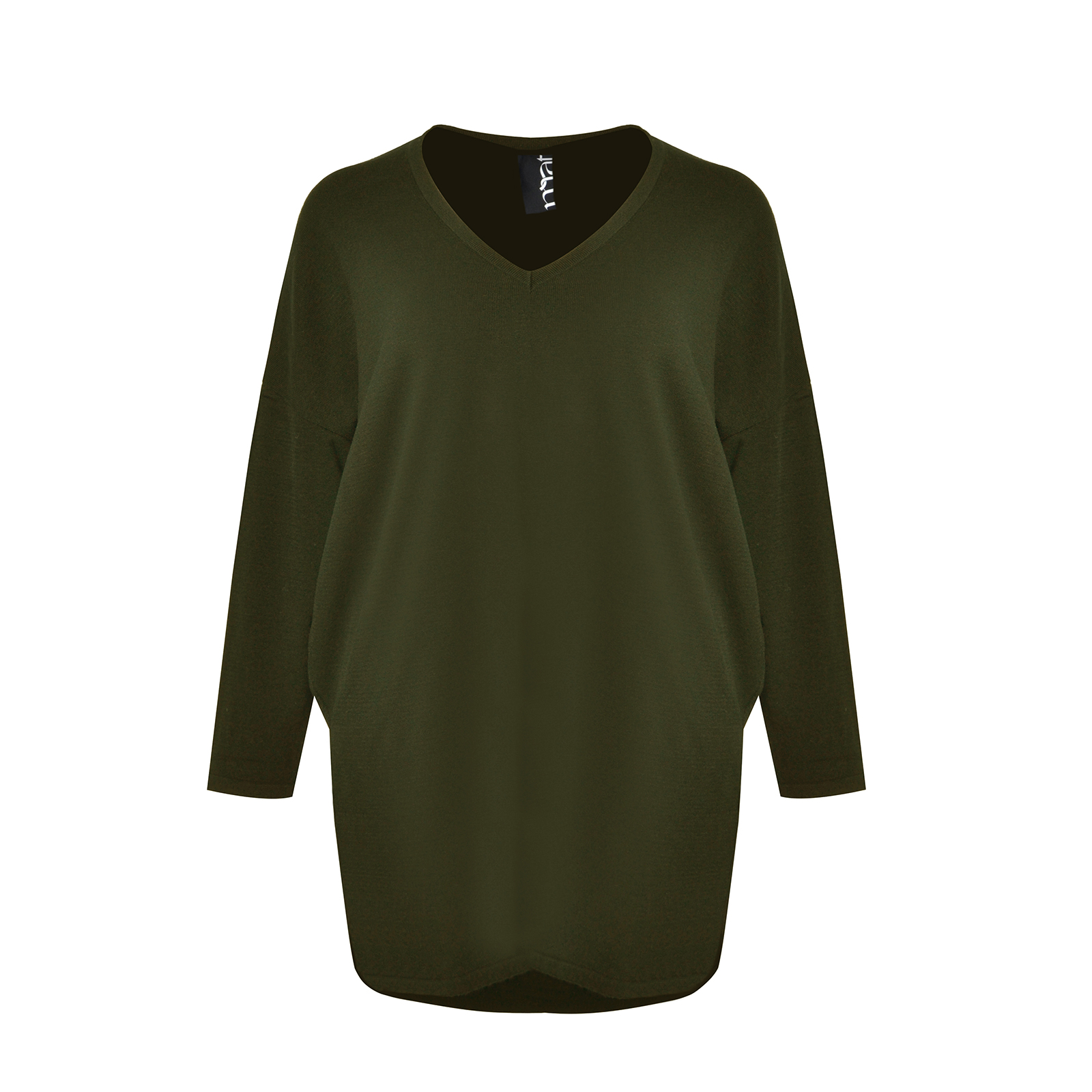 MAT FASHION Basic πλεκτή tunic με V-λαιμόκοψη