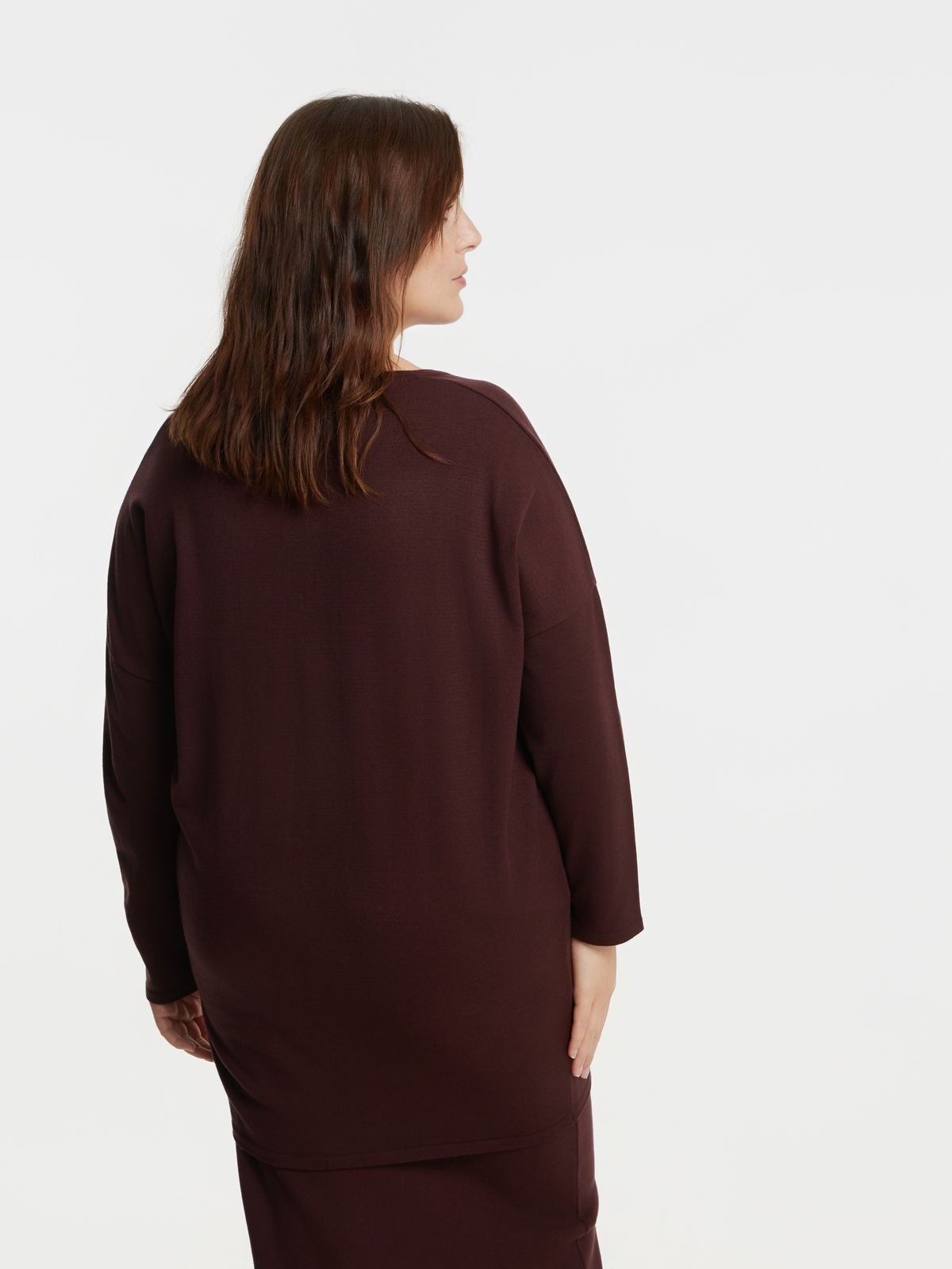 Basic πλεκτή tunic με V-λαιμόκοψη φωτογραφία