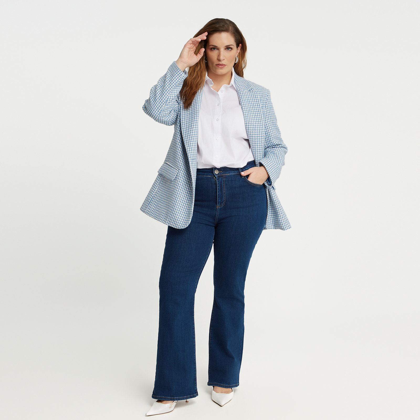 MAT FASHION Τζιν μπλε σε γραμμή bootcut