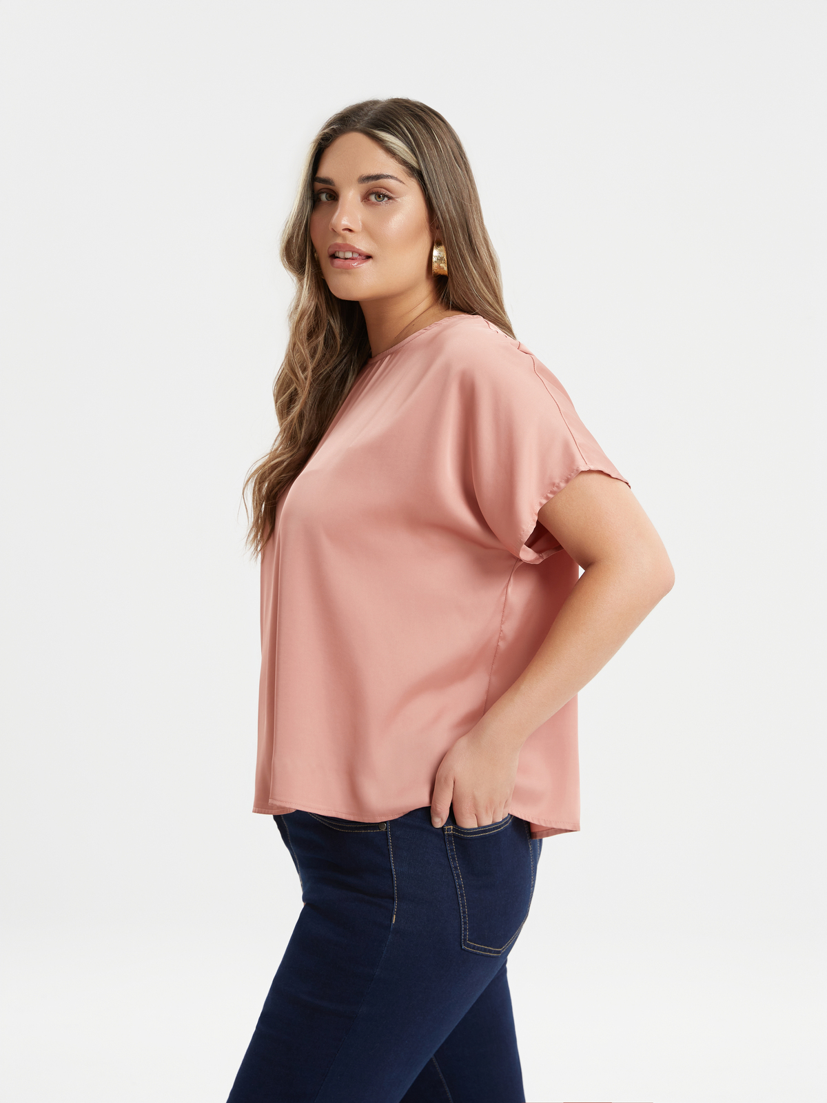 Μπλούζα σατέν boxy φωτογραφία