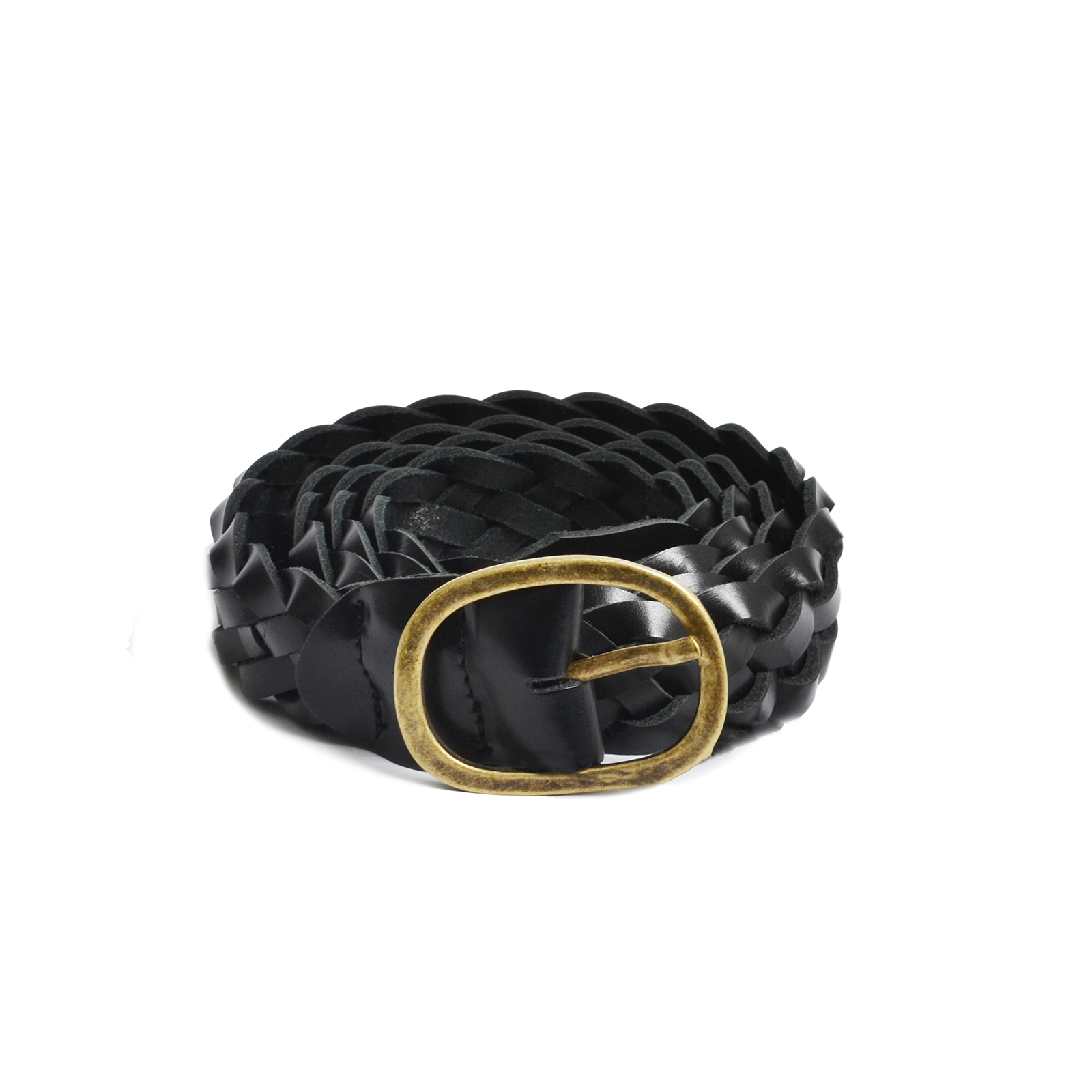 Braided leather belt