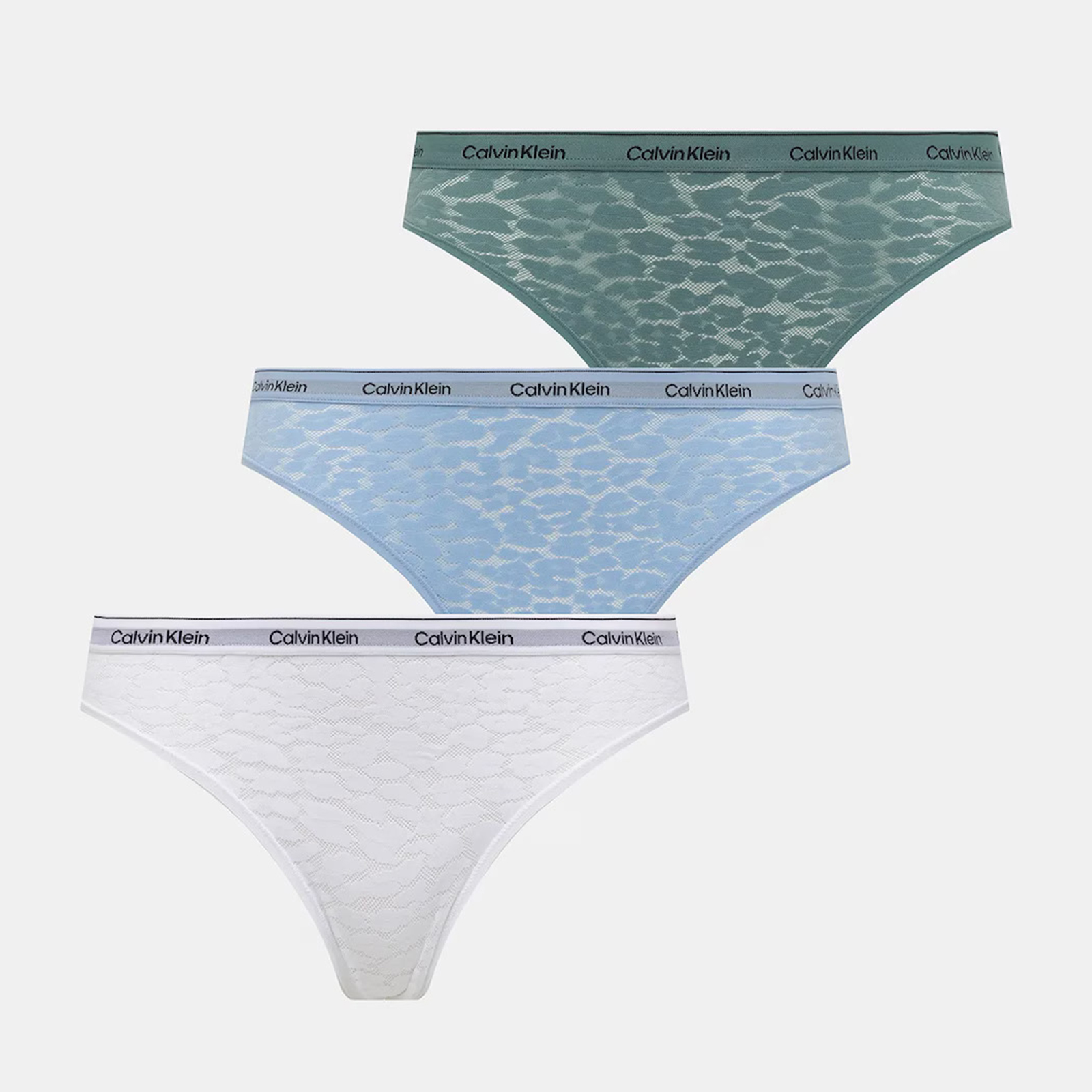 Calvin Klein Σετ 3 τεμάχια Σλιπ Brazilian Με Δαντέλα