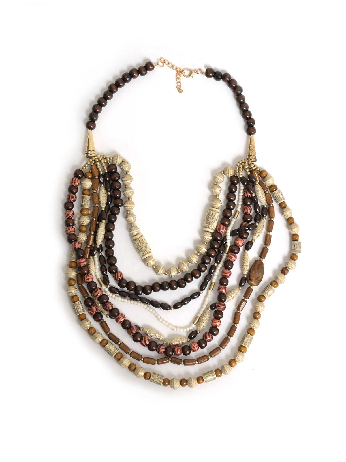 Κολιέ πολλαπλών σειρών με πράσινες χάντρες