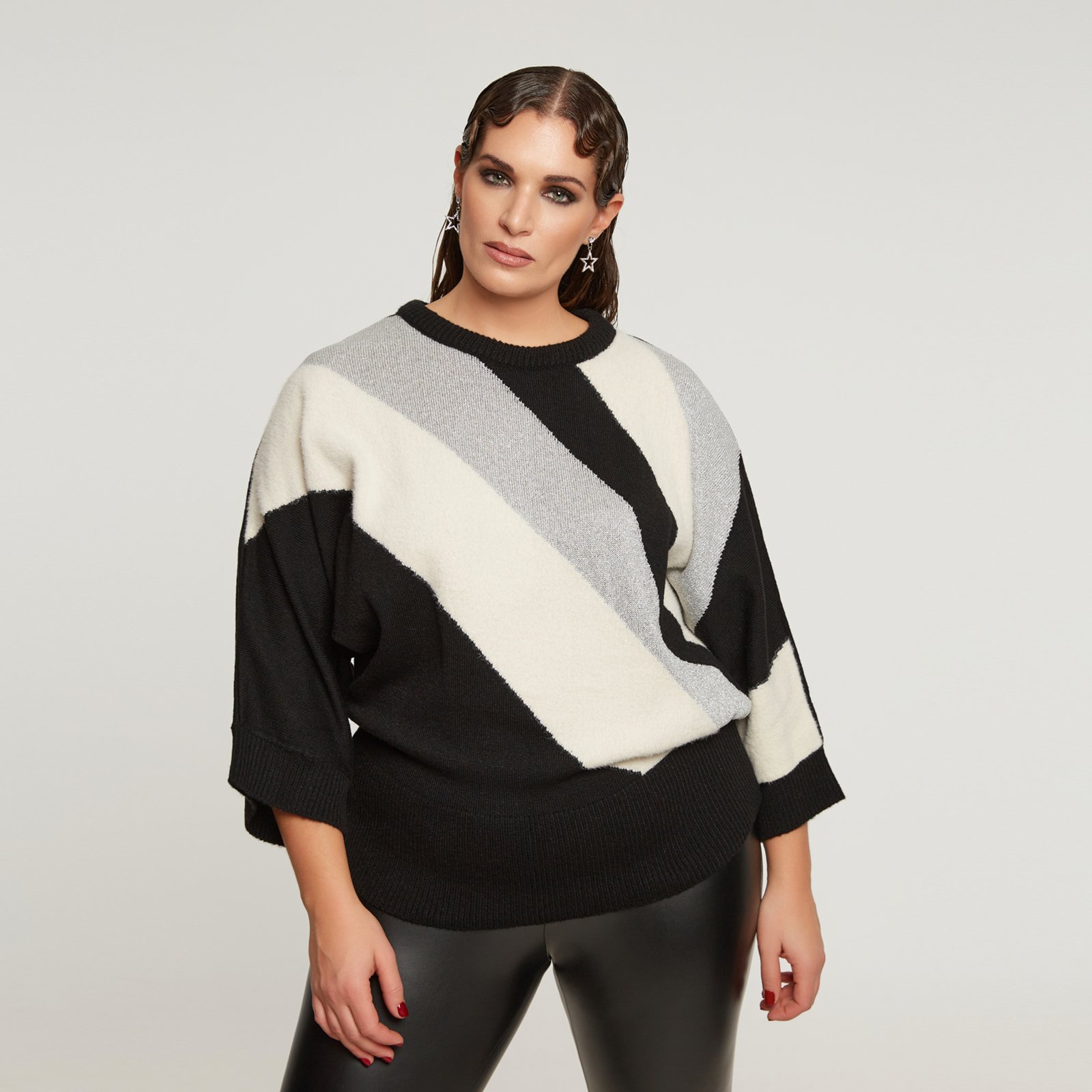 MAT FASHION Μπλούζα πλεκτή color-block