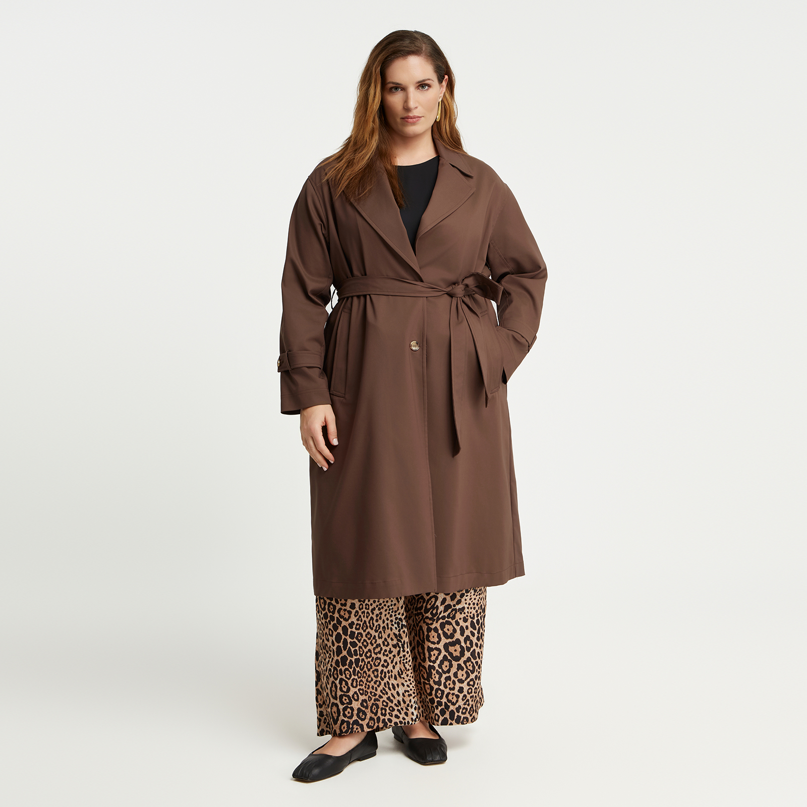 Cotton belted trench coat