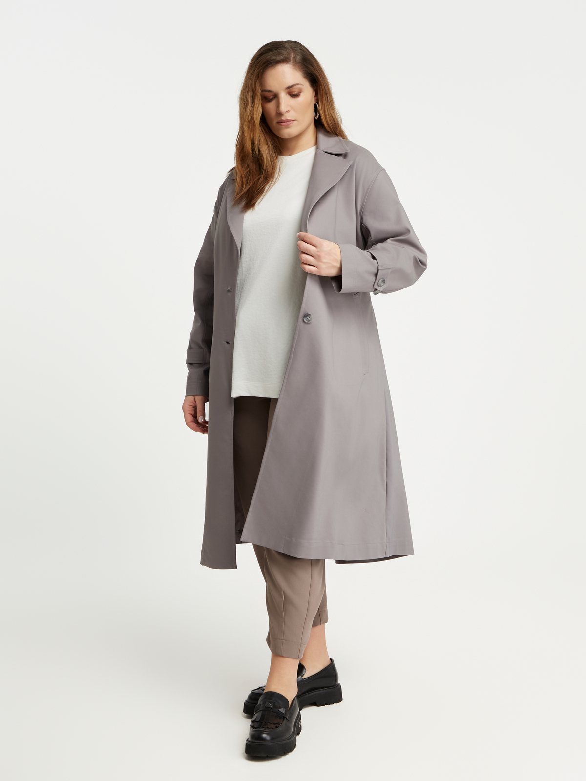 Βαμβακερή καπαρντίνα με ζώνη φωτογραφία