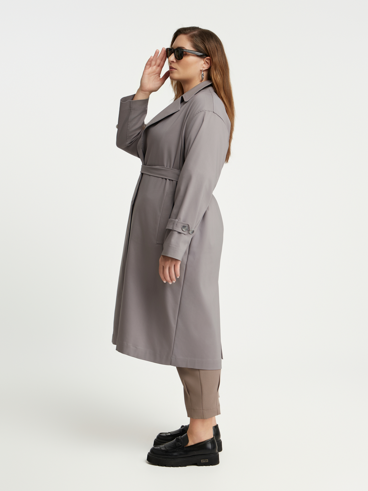 Βαμβακερή καπαρντίνα με ζώνη φωτογραφία