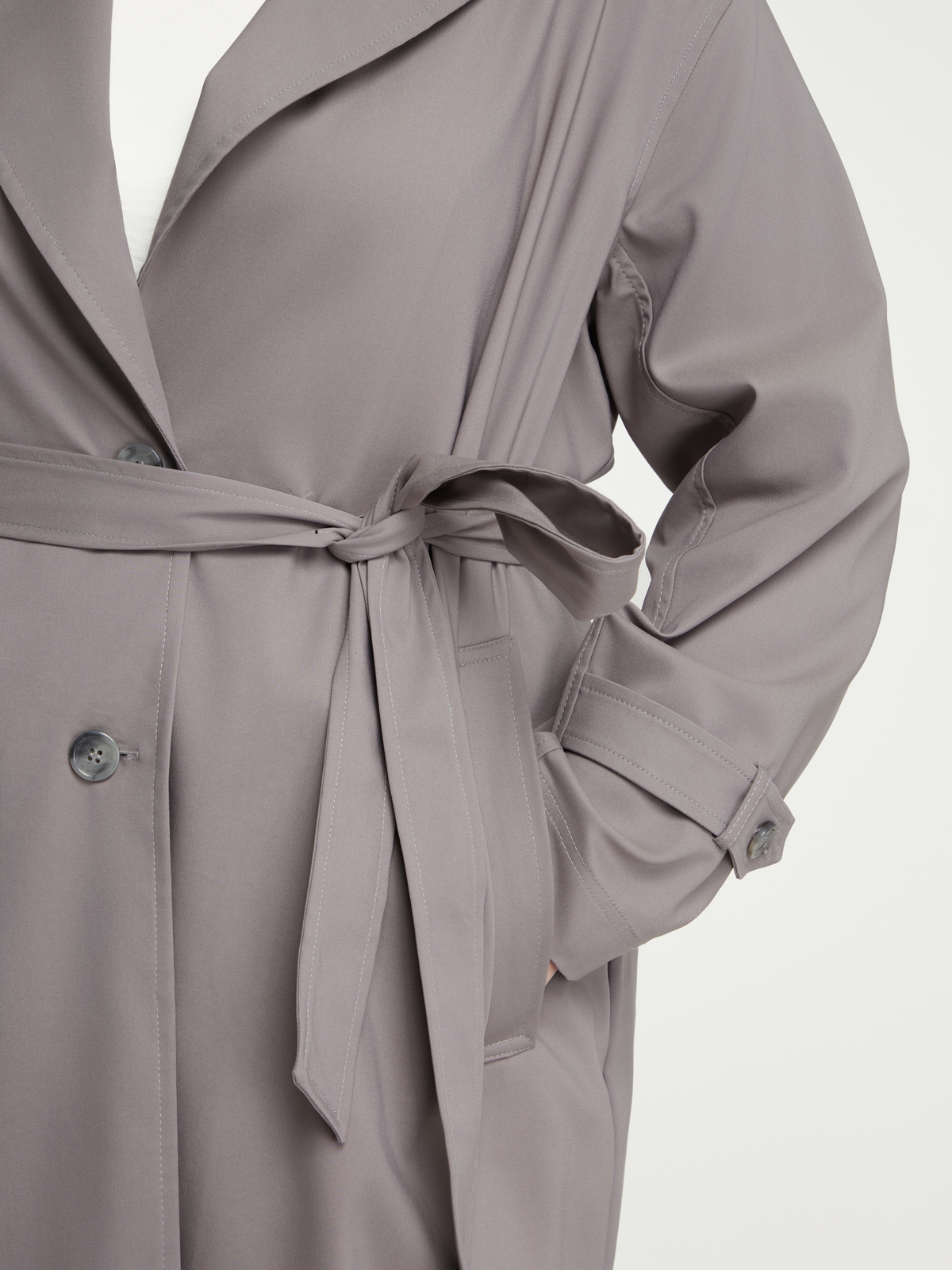 Βαμβακερή καπαρντίνα με ζώνη φωτογραφία