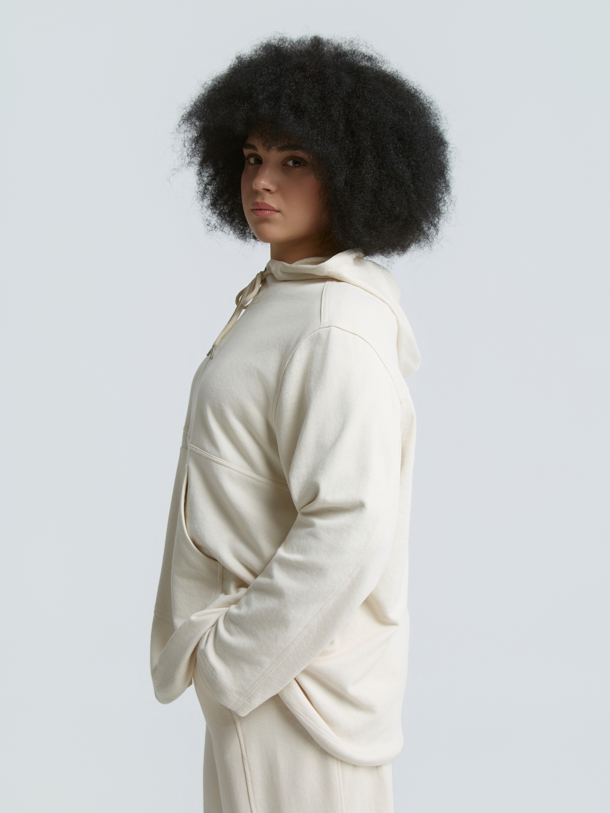 Βαμβακερό φούτερ με κουκούλα & φερμουάρ φωτογραφία