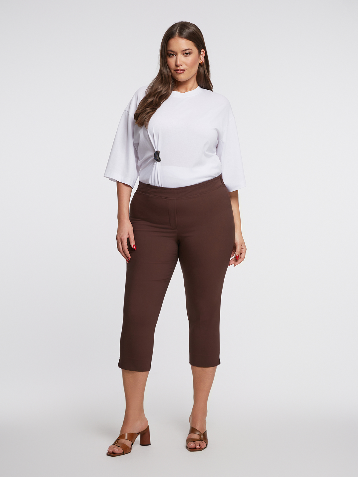 Basic βαμβακερό παντελόνι κάπρι φωτογραφία